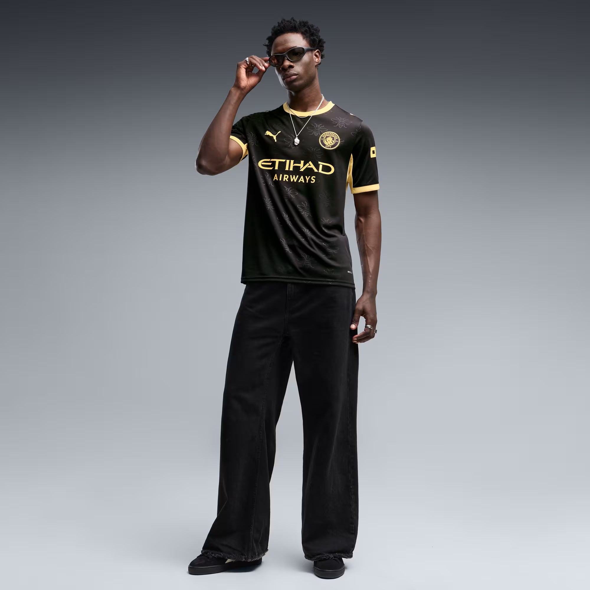 PUMA Manchester City 2026/27 Stadium Away Men's Soccer Jersey - PUMA Black-Flaxen