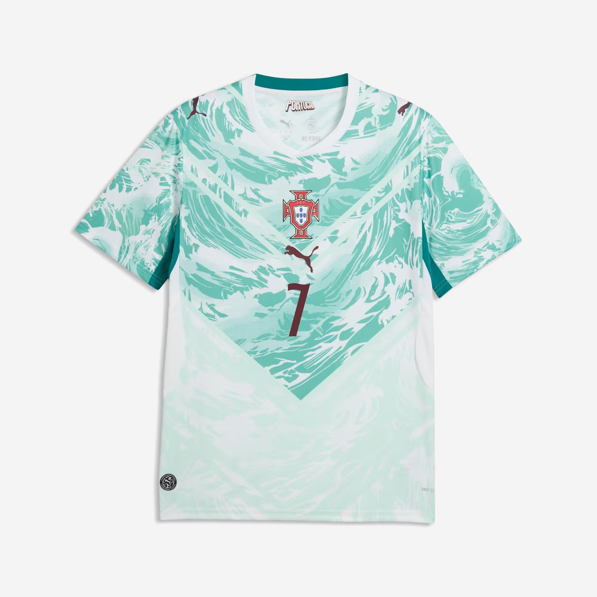 PUMA Portugal 2026 Stadium Away Ronaldo Men's Soccer Jersey - PUMA White-Green Lagoon