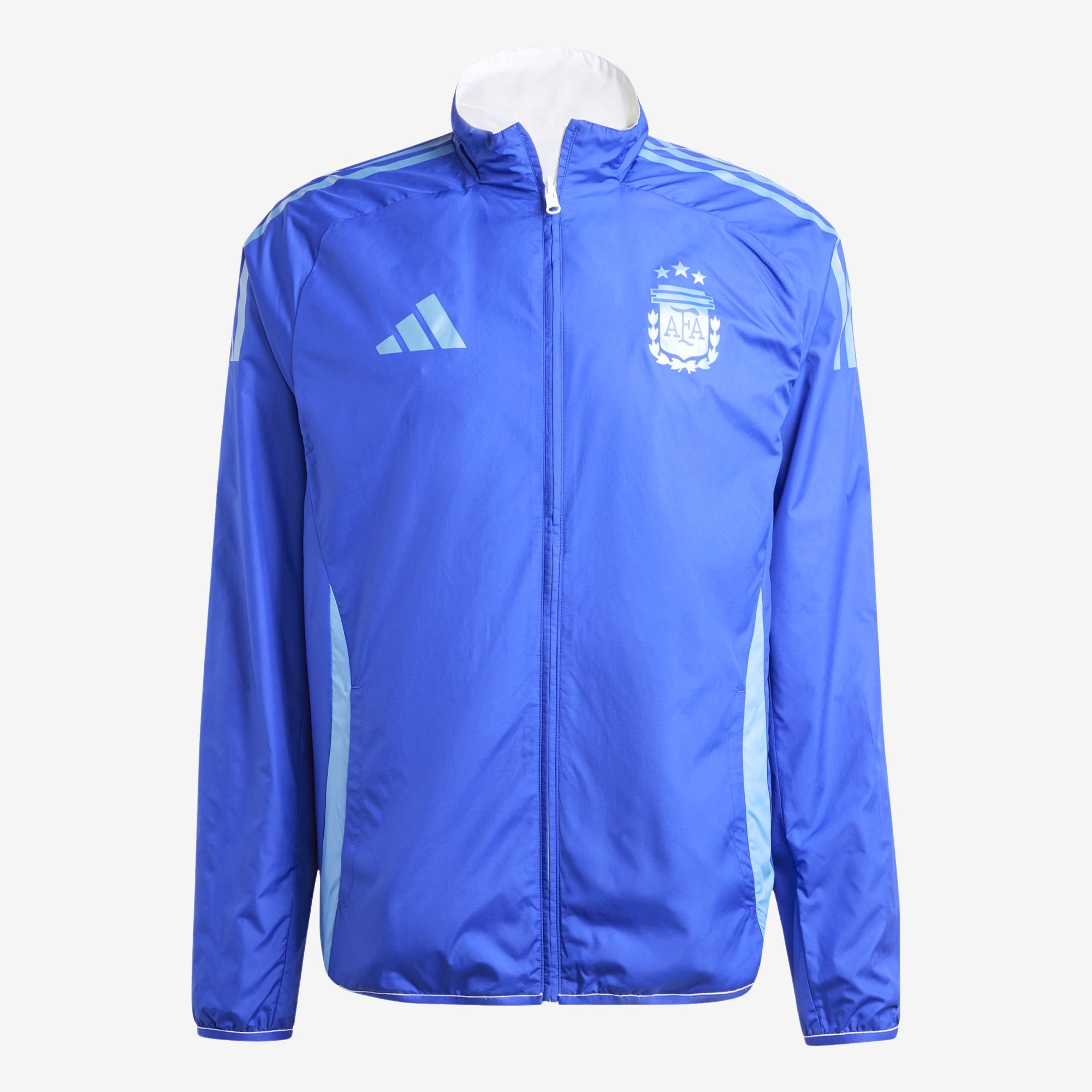 adidas Argentina Anthem Men's Full-Zip Soccer Jacket - White / Lucid Blue