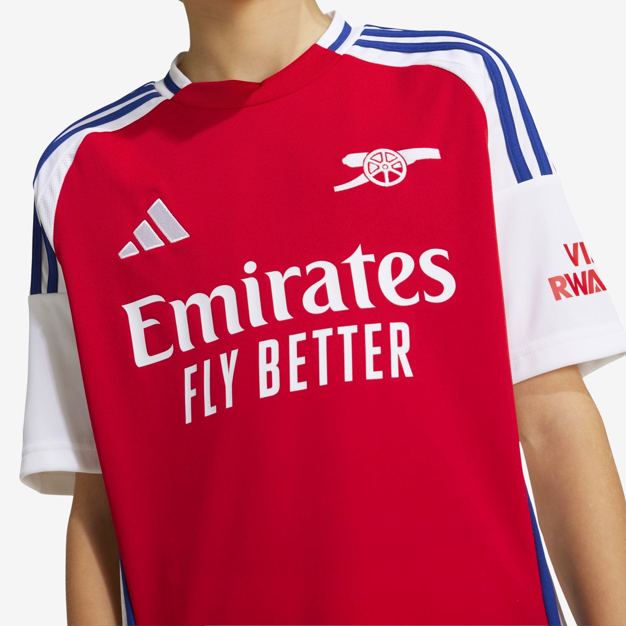 adidas Arsenal 2024/25 Stadium Home Big Kids' AEROREADY Soccer Replica Jersey - Better Scarlet / White