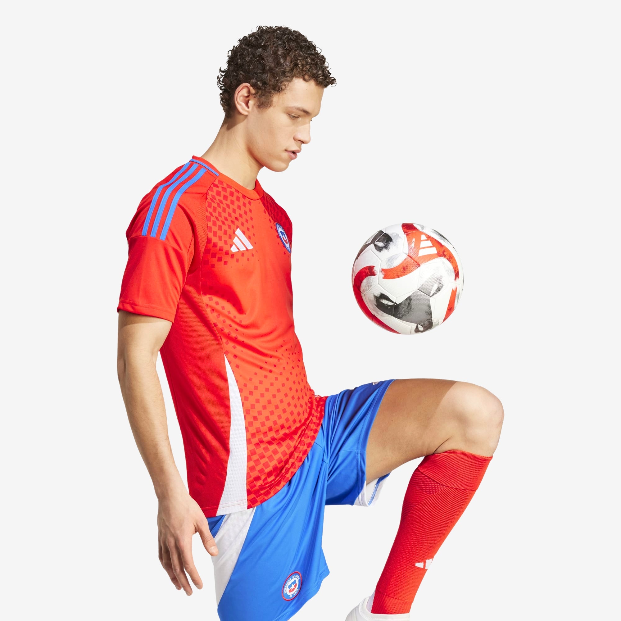 adidas Chile 2024 Stadium Home Men's AEROREADY Soccer Replica Jersey - Active Red