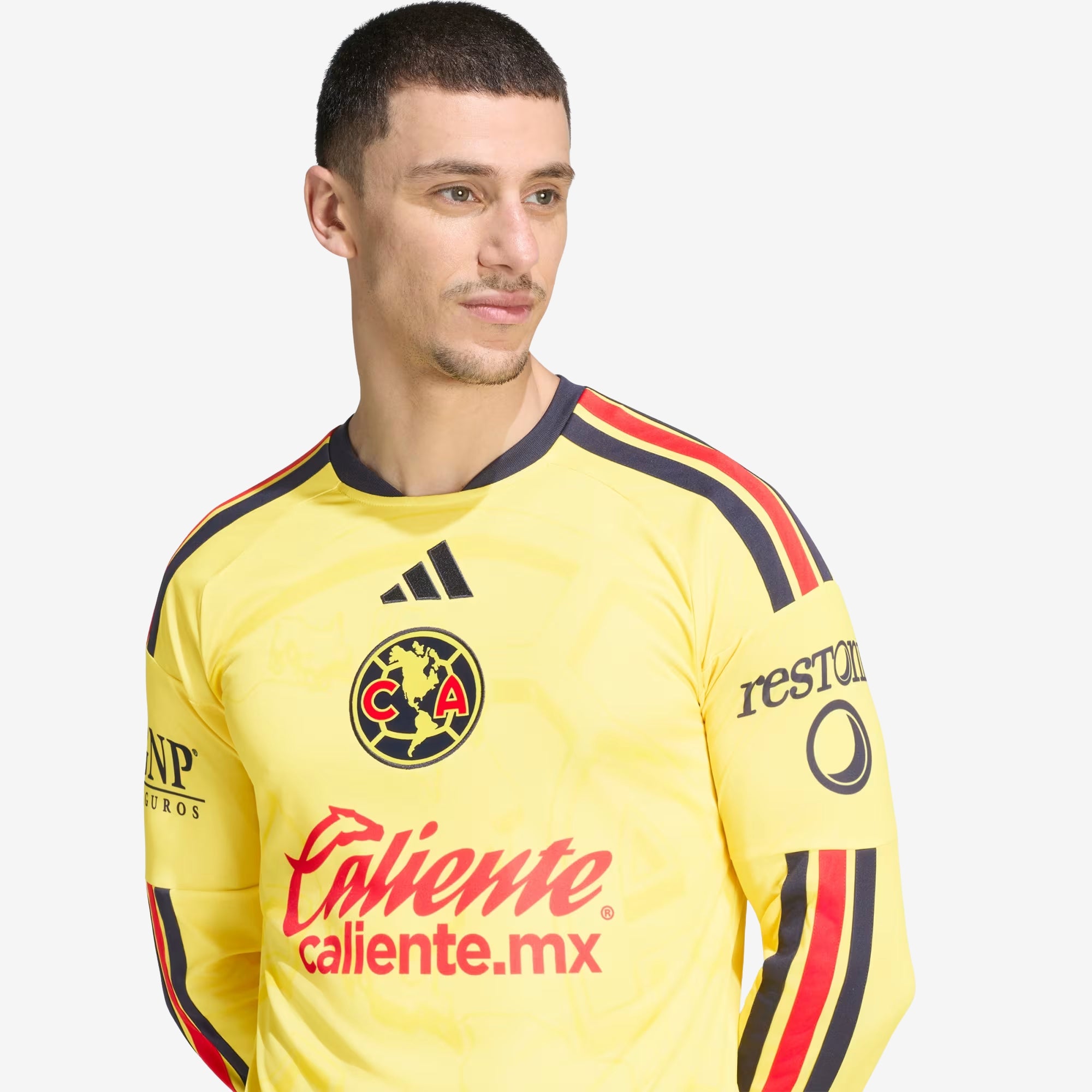 adidas Club America 2026/27 Stadium Home Men's Soccer Long-Sleeve Jersey - Impact Yellow / Legend Ink