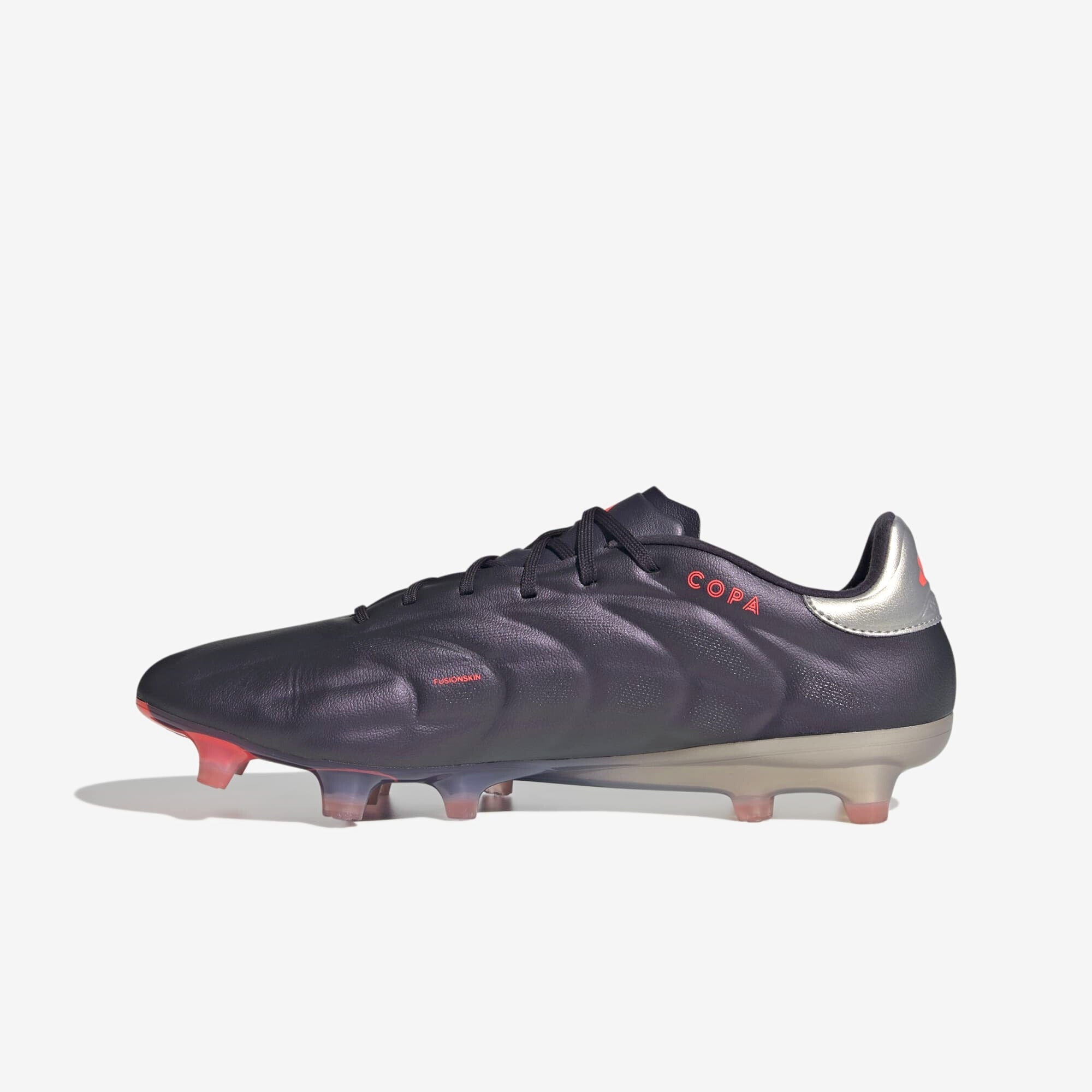 adidas Copa Pure 2 Elite FG Low-Top Soccer Cleats - Aurora Black / Platinum Metallic / Turbo