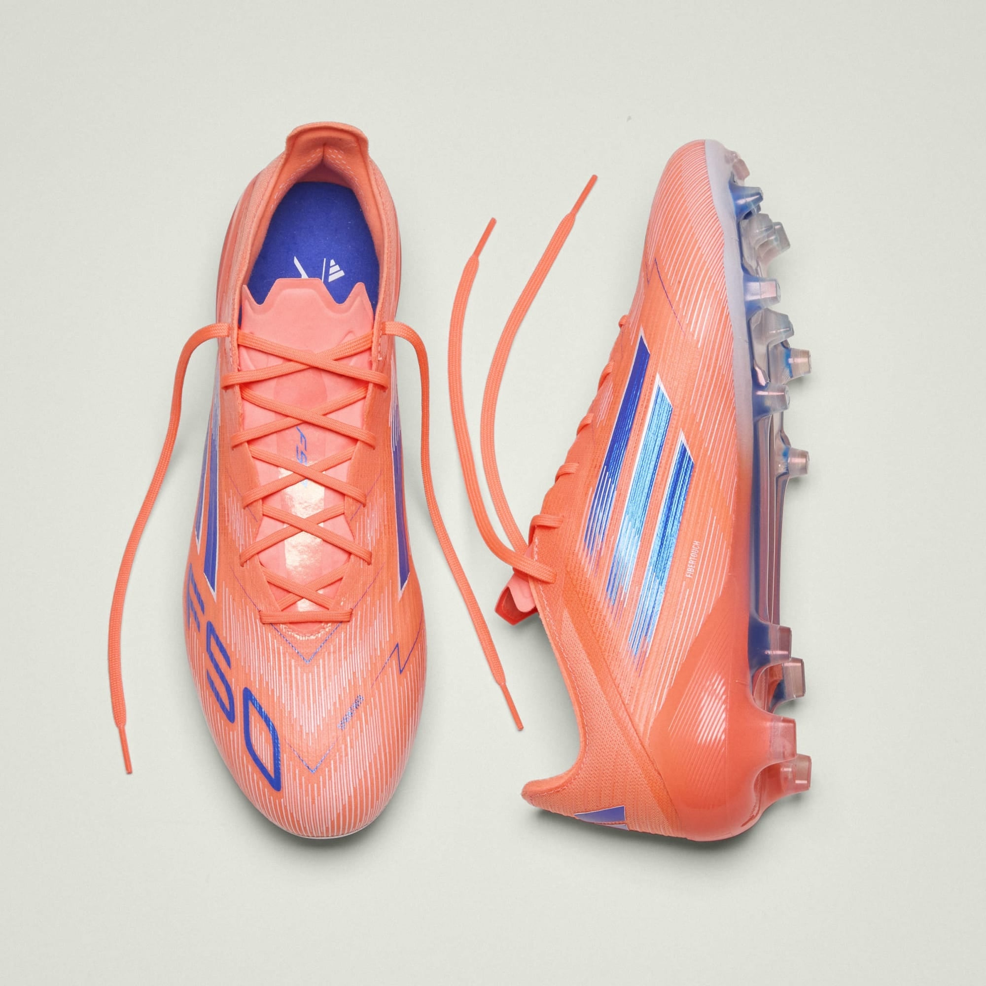 adidas F50 Elite Firm-Ground Low-Top Soccer Cleats - Beam Orange / Lucid Blue / Cloud White