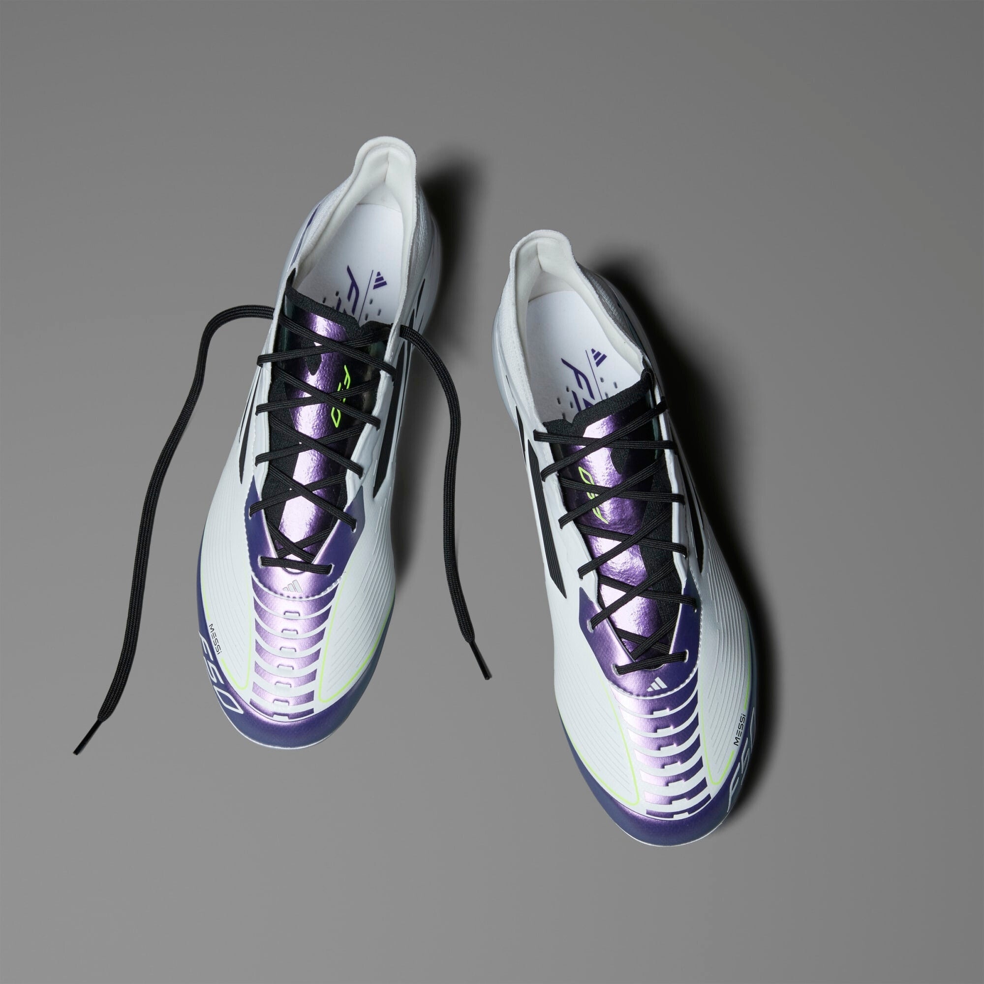 adidas F50 Elite Messi FG Low-Top Soccer Cleats - Cloud White / Core Black / Purple