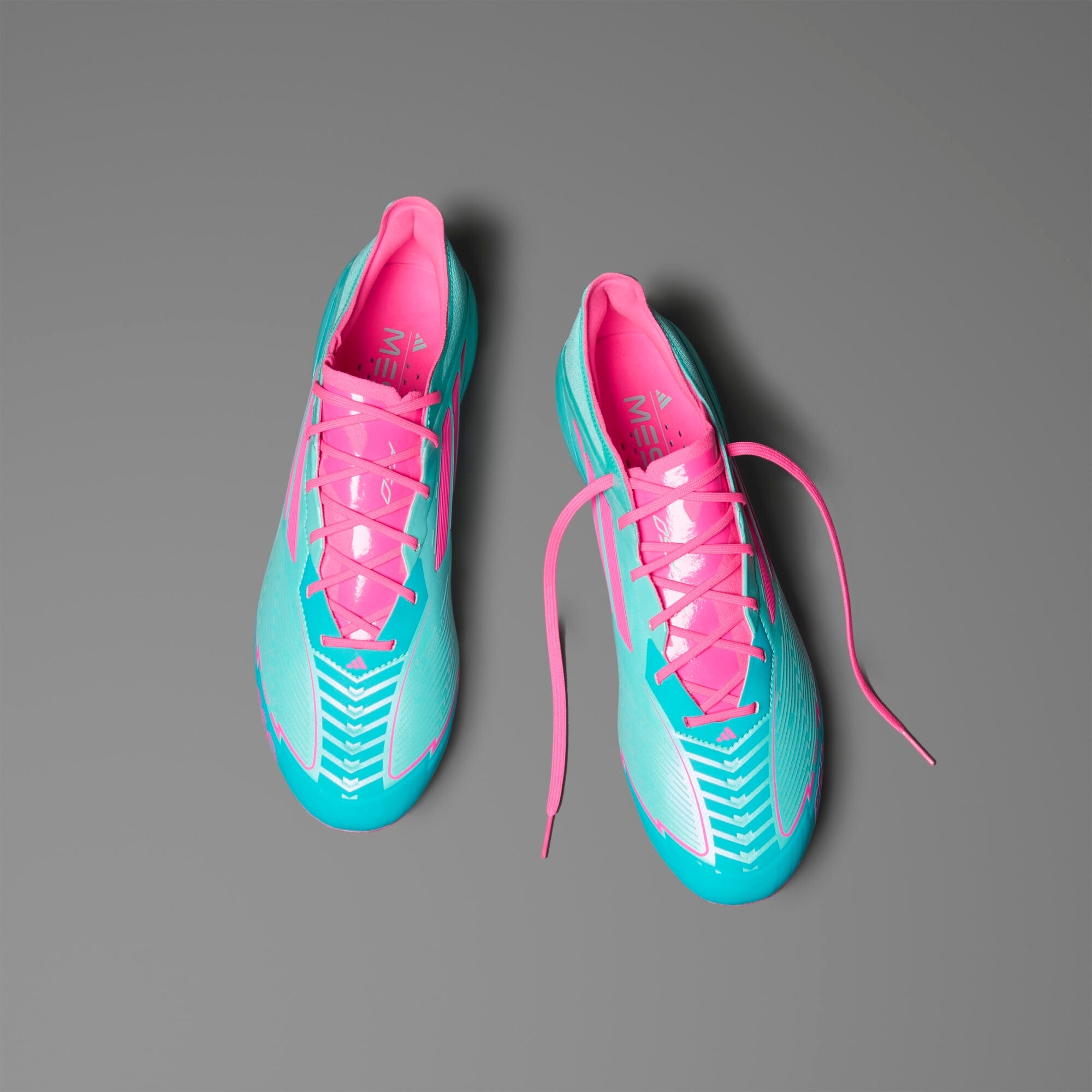 adidas F50 Elite Messi FG Low-Top Soccer Cleats - Flash Aqua / Lucid Pink / Lucid Cyan