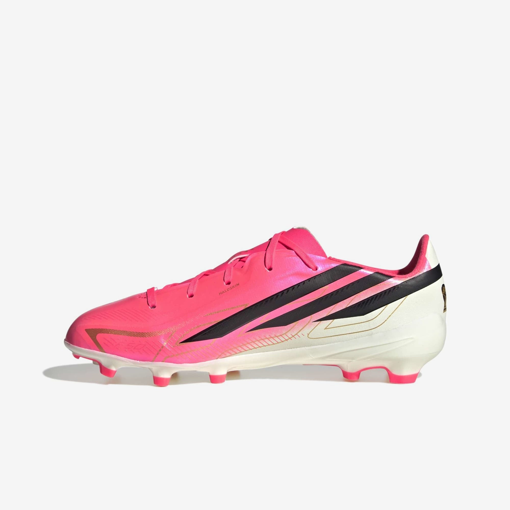 adidas F50 Hyperfast League Big Kids' Firm-Ground Low-Top Soccer Cleats - Solar Turbo / Core Black / Gold Met.