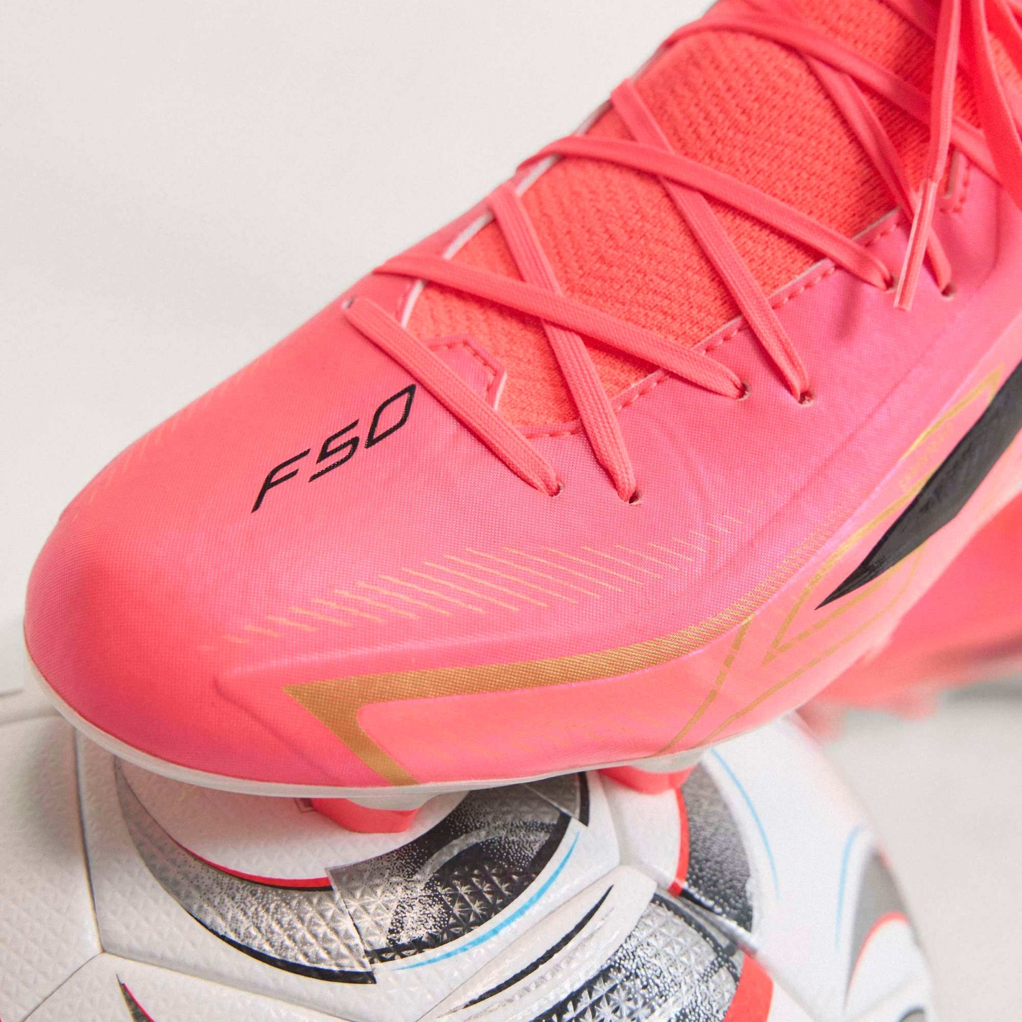 adidas F50 Hyperfast League Firm-Ground High-Top Soccer Cleats - Solar Turbo / Core Black / Gold Met.