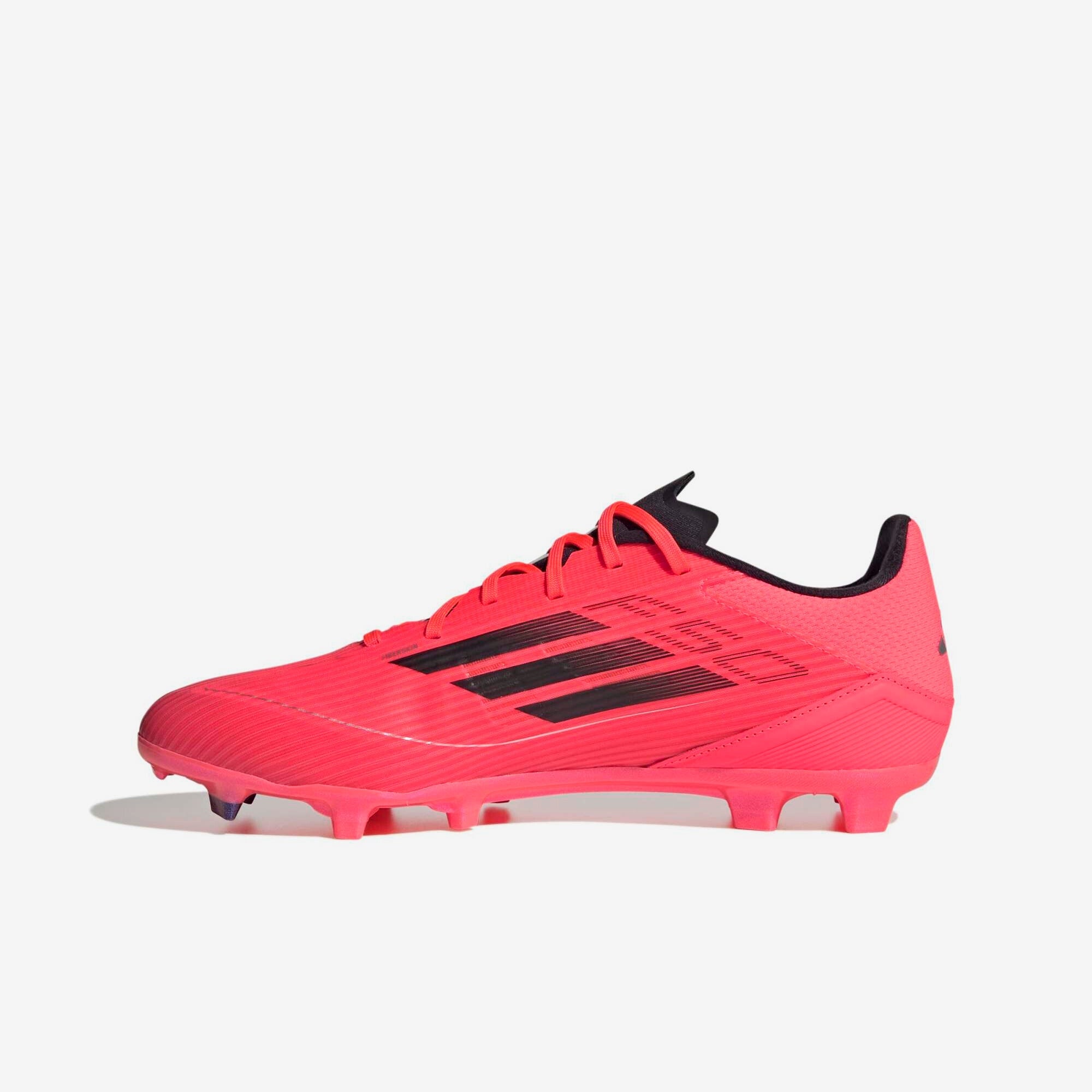 adidas F50 League Firm/Multi-Ground Low-Top Soccer Cleats - Turbo / Aurora Black / Platinum Metallic