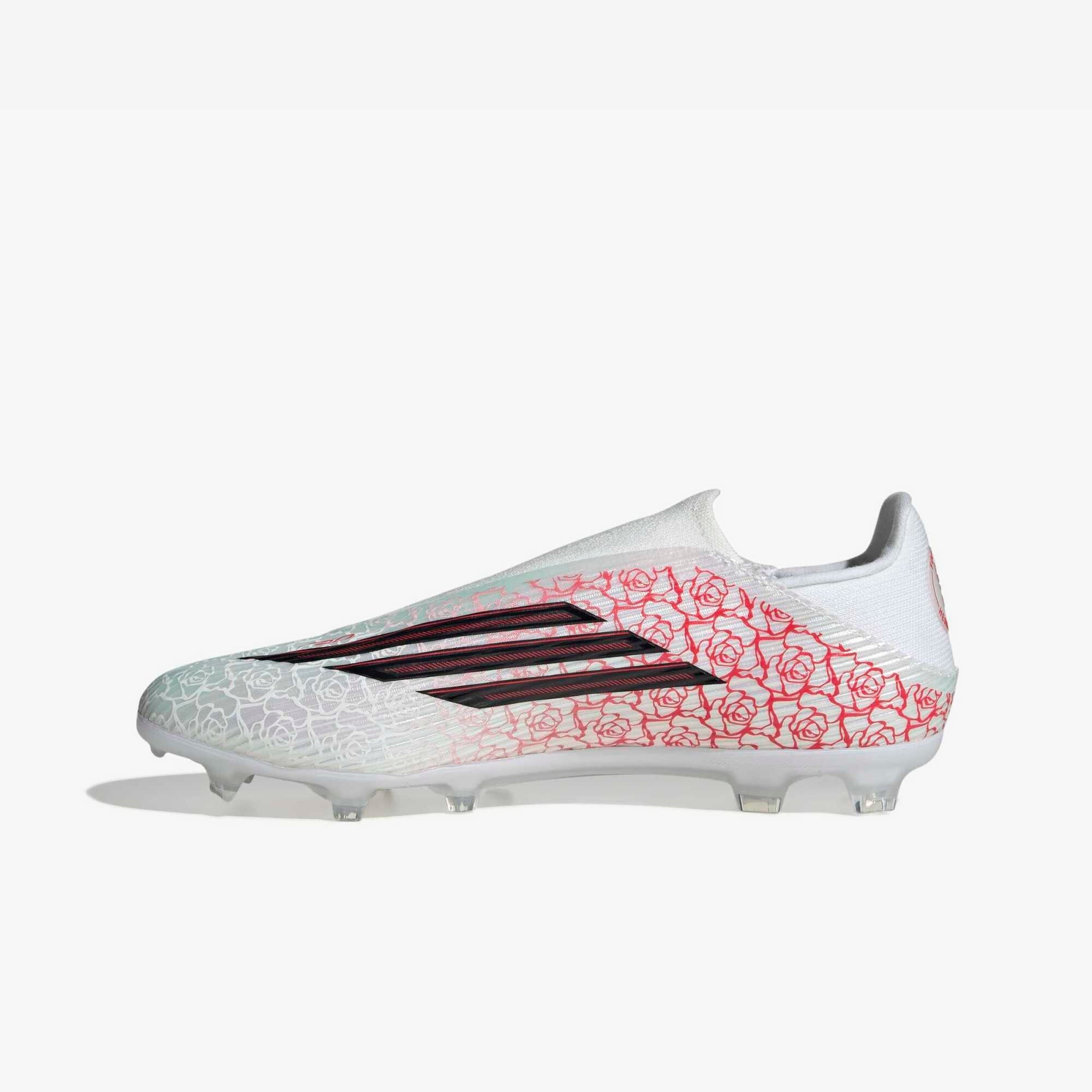 adidas F50 League Laceless LY Firm/Multi-Ground Low-Top Soccer Cleats - Cloud White / Core Black / Lucid Red