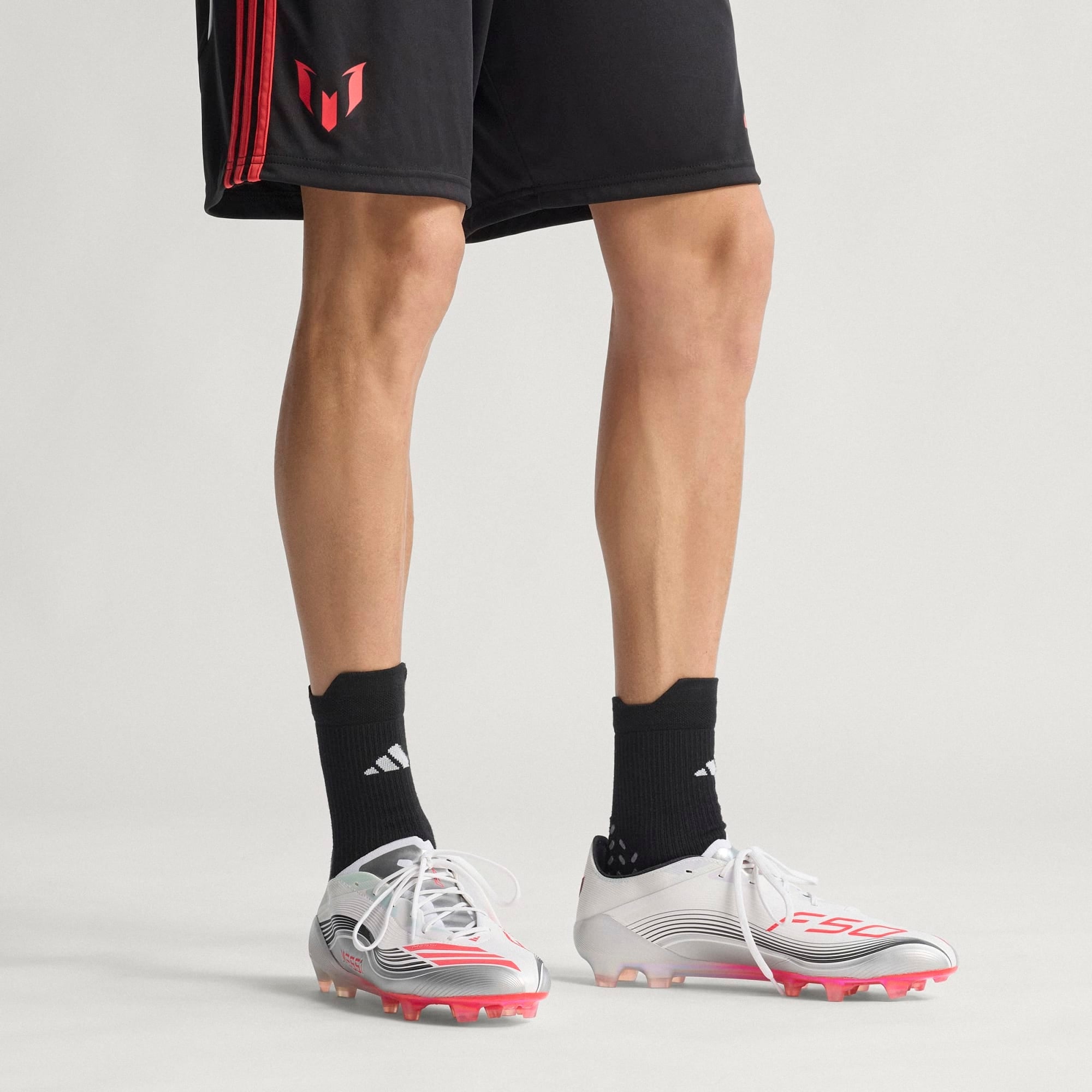 adidas F50 Messi Elite FG Low-Top Soccer Cleats - Ftwr White / Lucid Red / Silver Met.