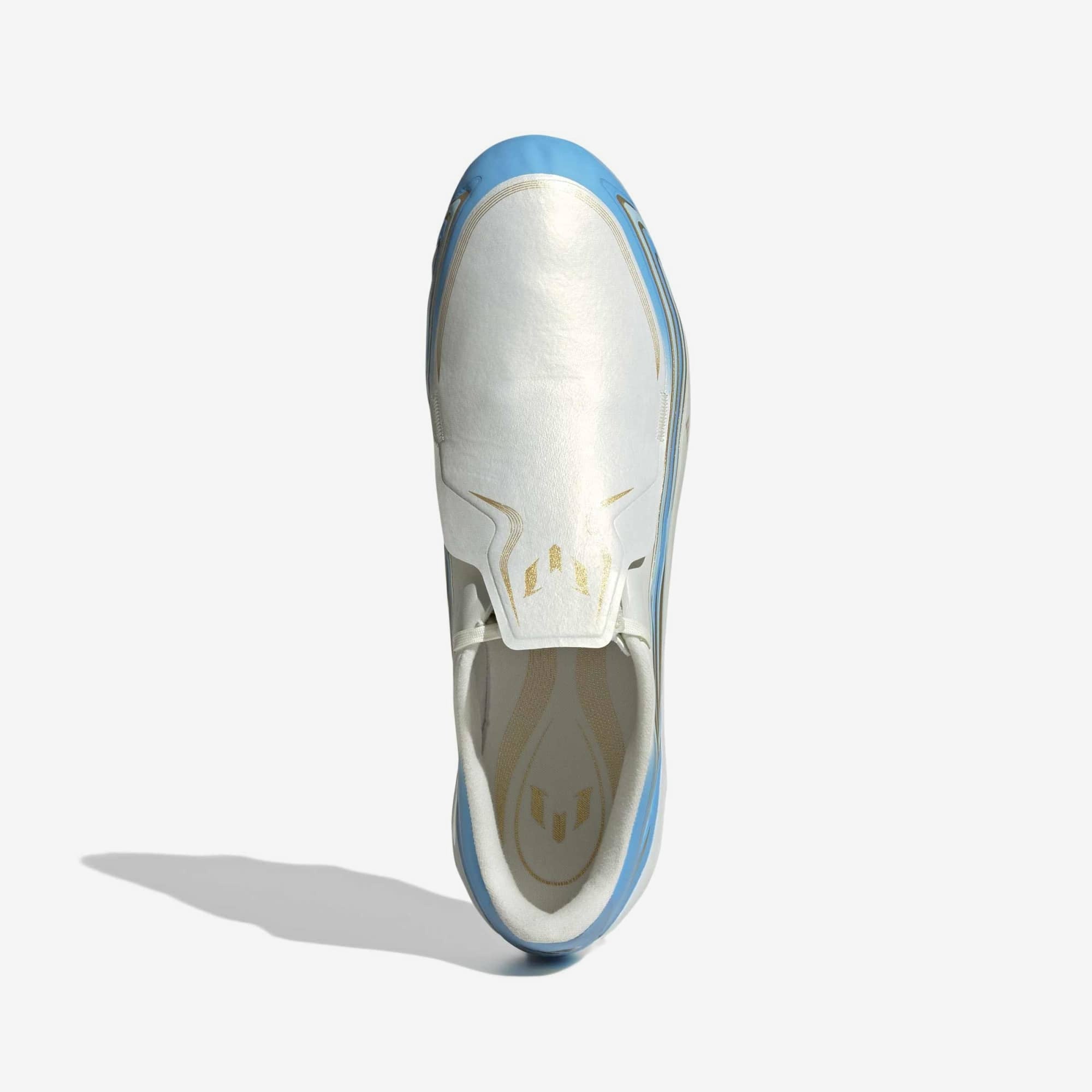 adidas F50 Messi League Firm-Ground Low-Top Soccer Cleats - Ivory / Semi Blue Burst / Icey Blue