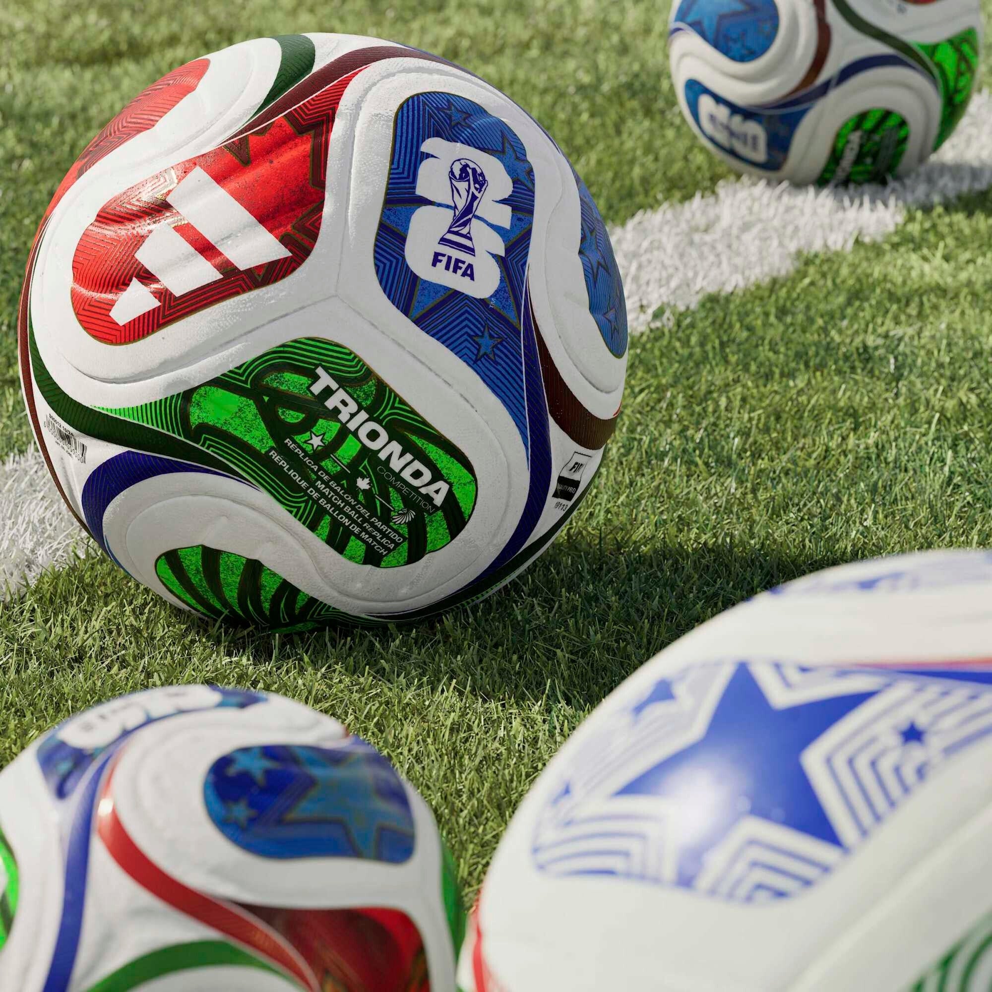adidas FIFA World Cup 26™ Trionda Competition Soccer Ball - White / Solar Blue / Hi-Res Red / Flash Lime