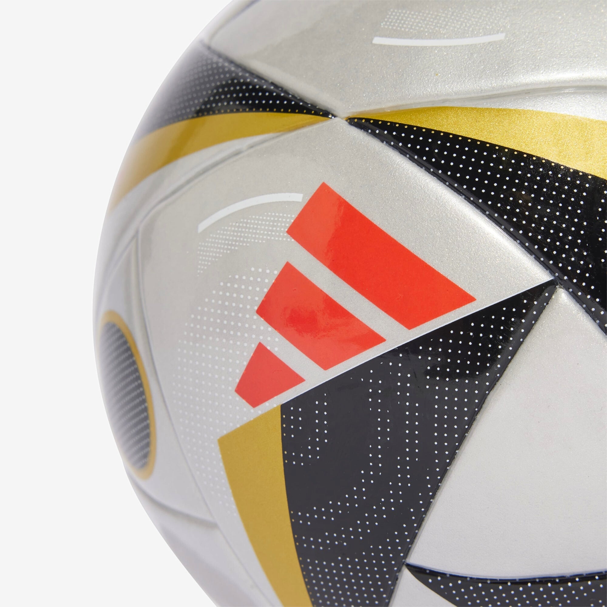 adidas Fussballliebe Finale Mini Soccer Ball - Silver Metallic / Gold Metallic / Black / Solar Red