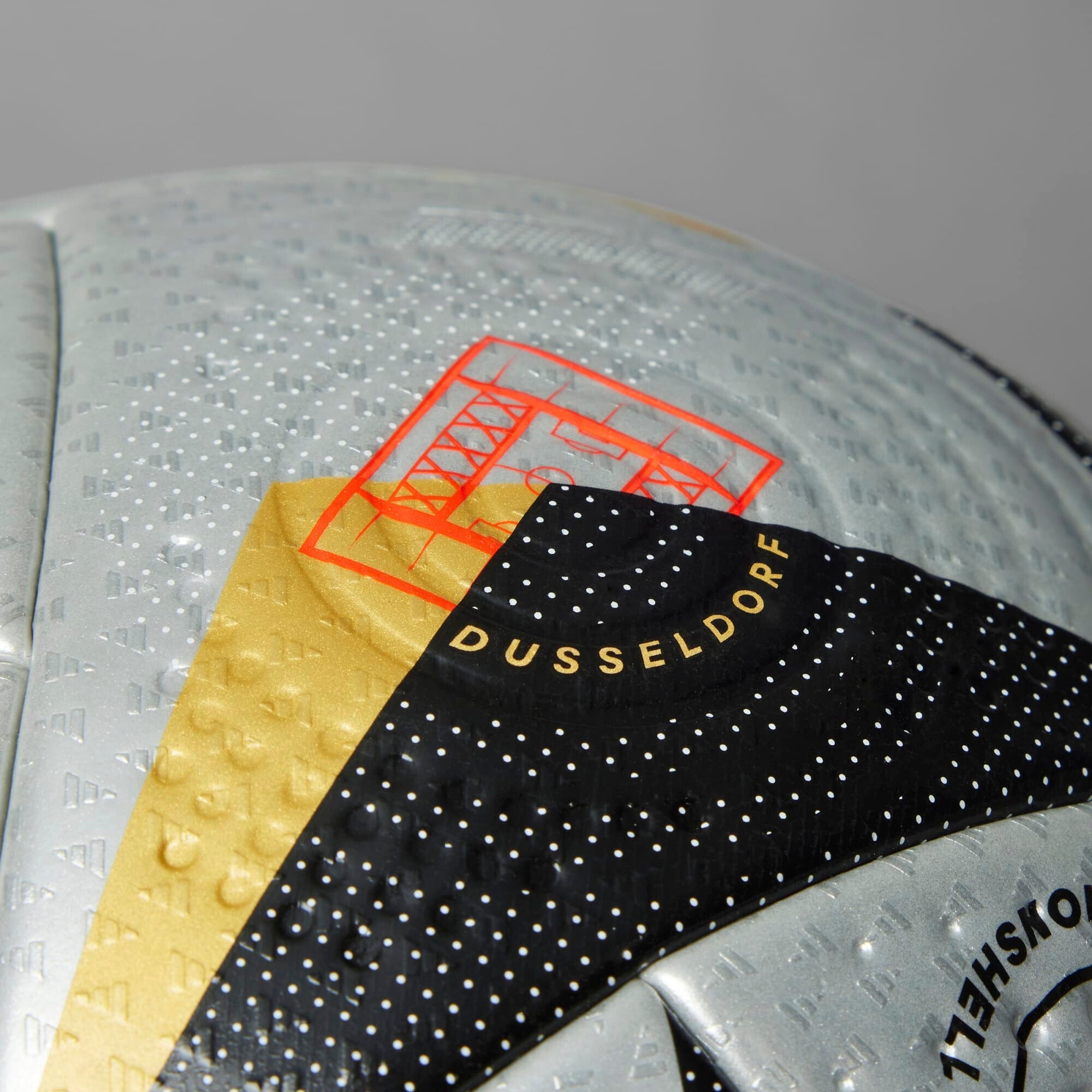 adidas Fussballliebe Finale Pro Soccer Ball - Silver Metallic / Gold Metallic / Black / Solar Red