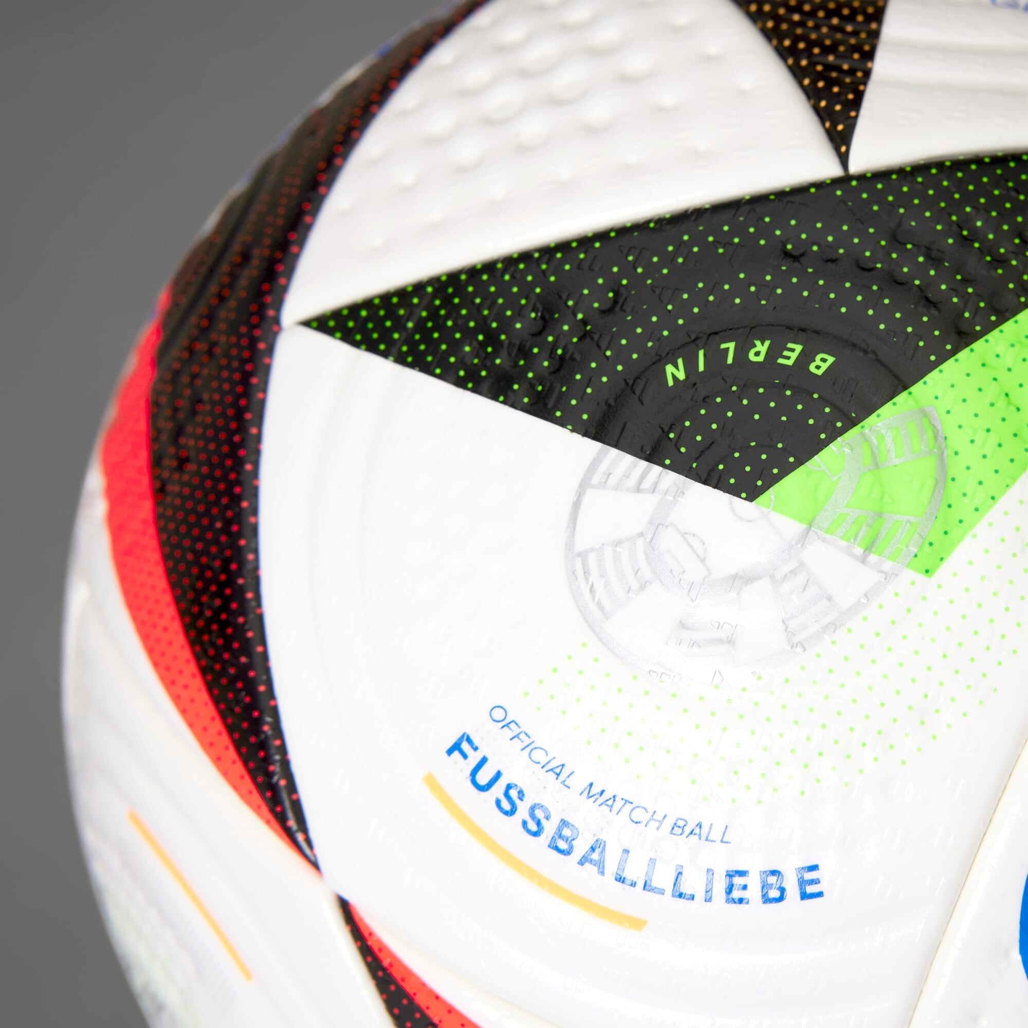 adidas Fussballliebe Pro Soccer Ball - White / Black / Glow Blue