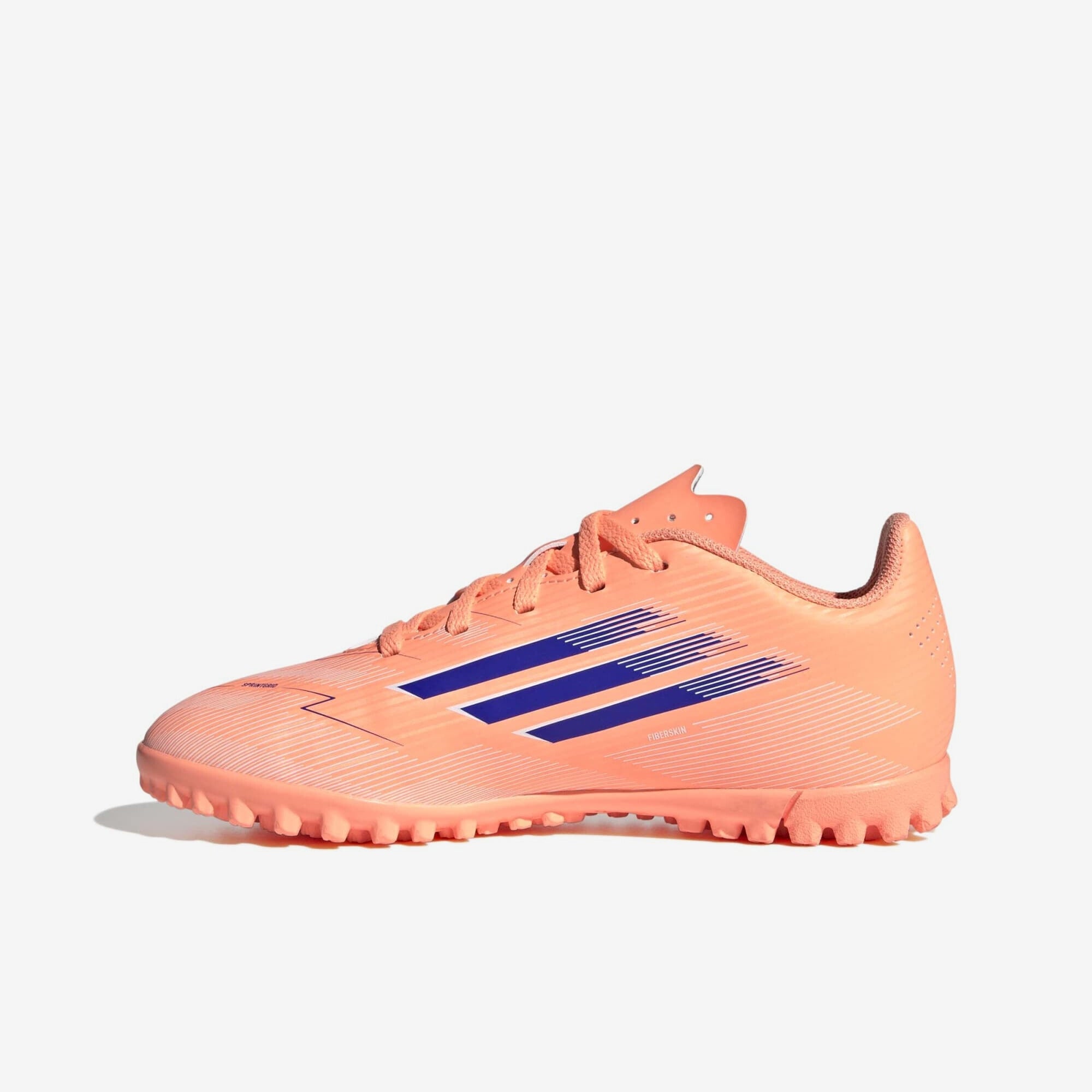 adidas Jr. F50 Club Big Kids' Turf Low-Top Soccer Shoes - Beam Orange / Lucid Blue / Cloud White