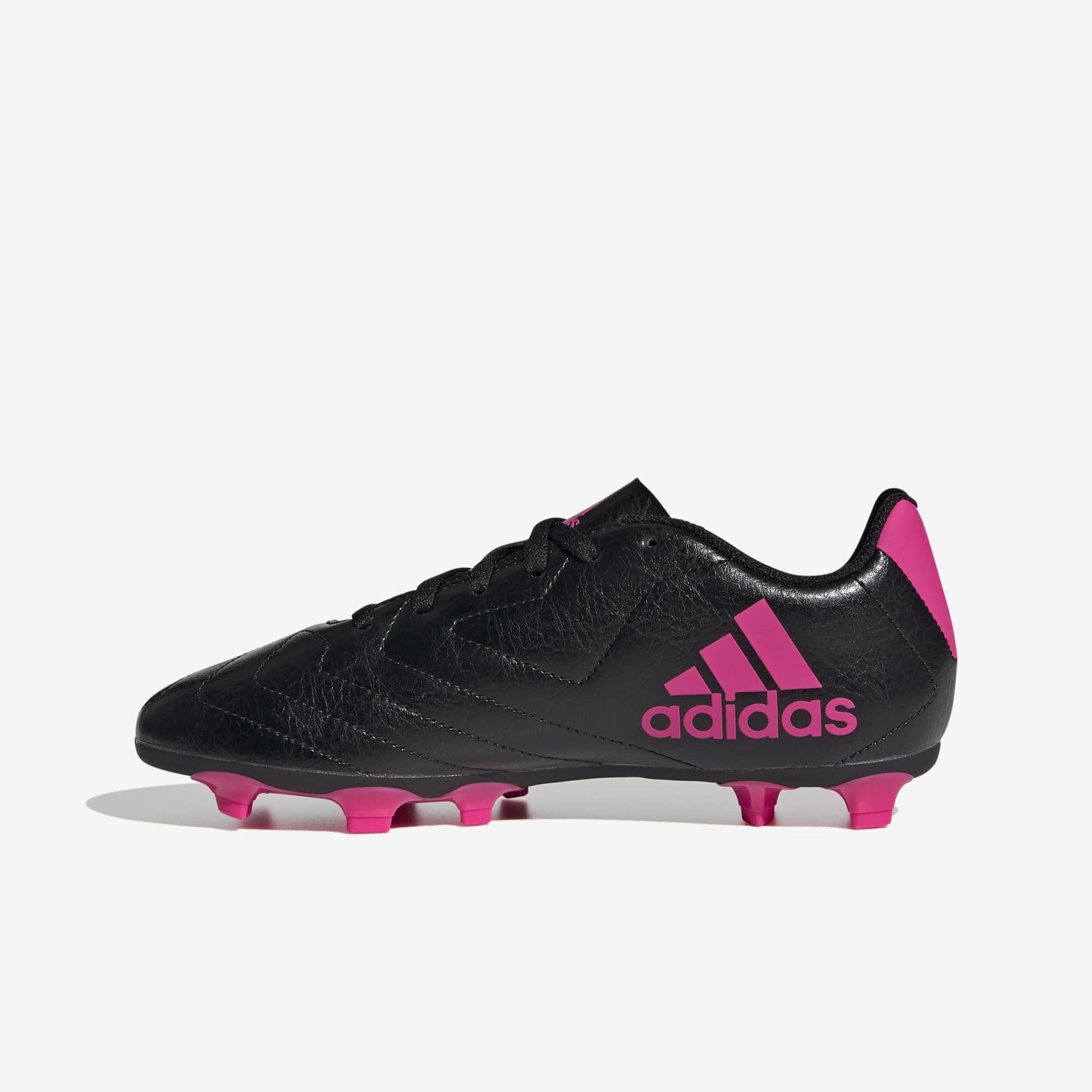 adidas Jr. Goletto VII Little/Big Kids' Firm-Ground Low-Top Soccer Cleats - Core Black / Shock Pink / Shock Pink