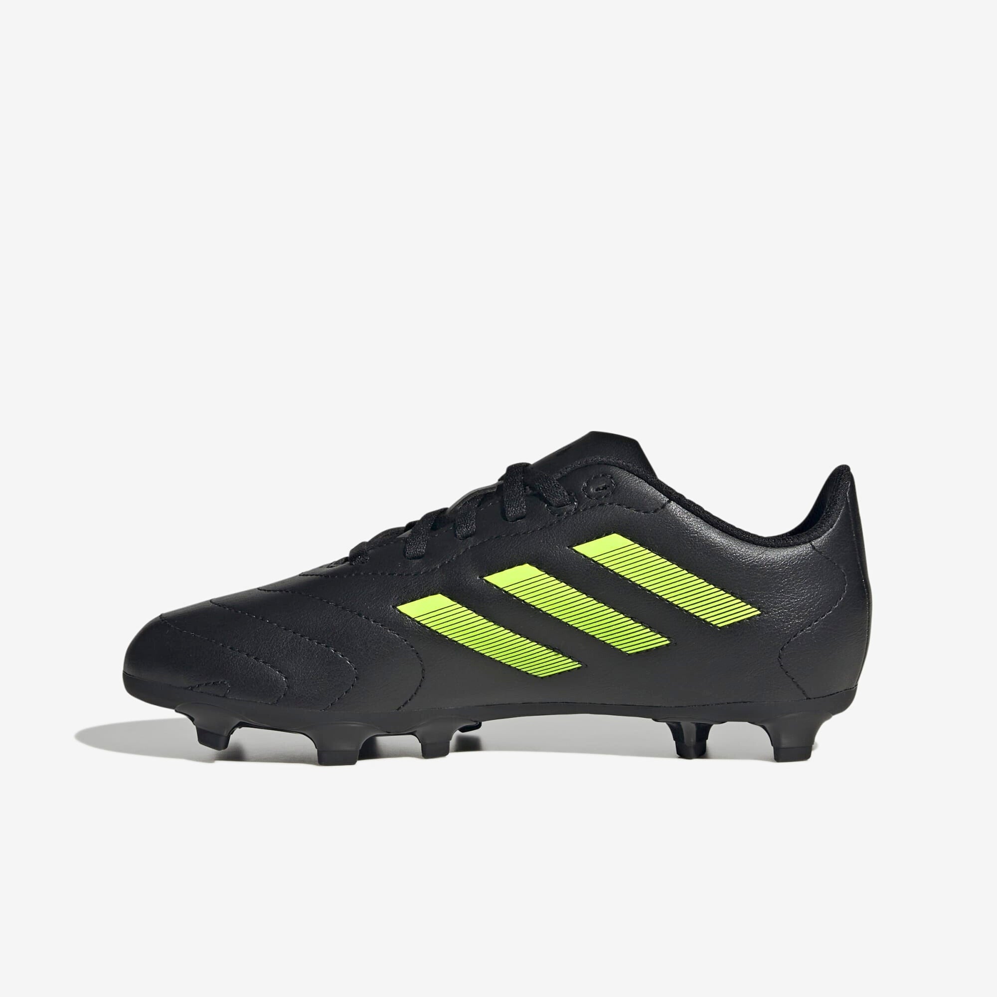 adidas Jr. Goletto VIII Little/Big Kids' FG Low-Top Soccer Cleats - Core Black / Lucid Lemon / Core Black