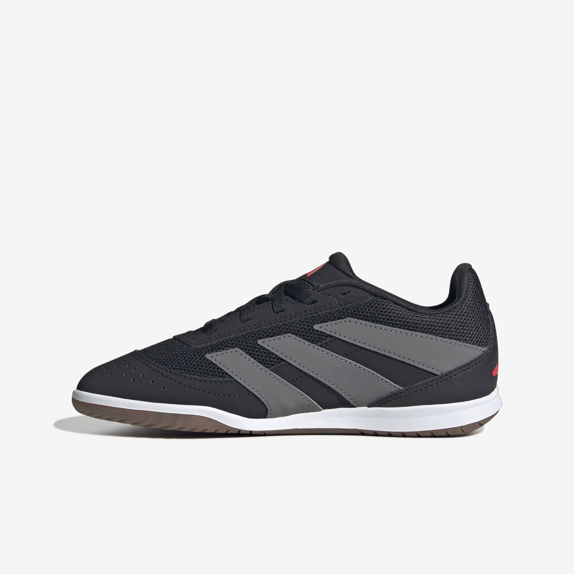 adidas Jr. Predator Club Sala Little/Big Kids' IC Low-Top Soccer Shoes - Core Black / Carbon / Lucid Red