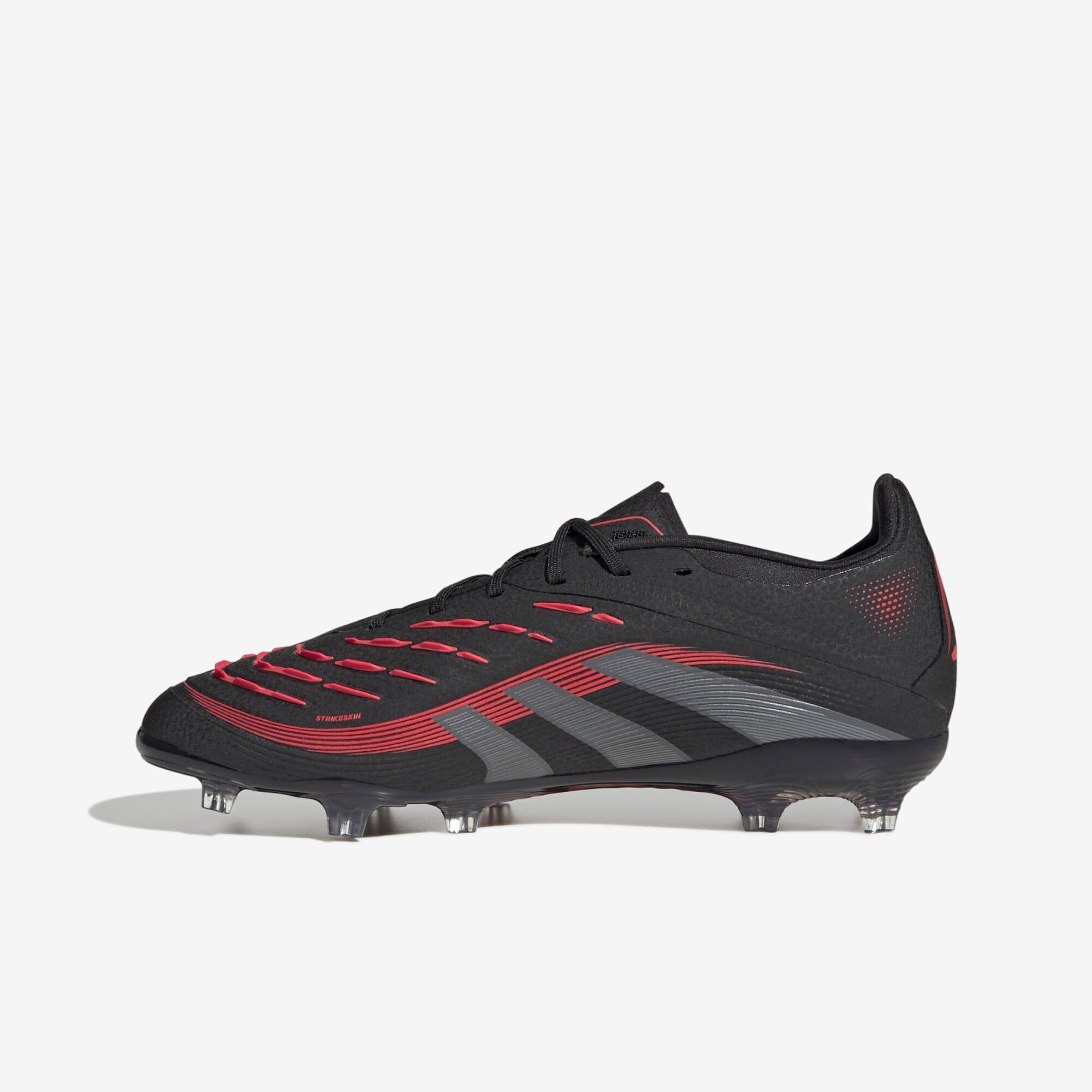 adidas Jr. Predator Elite Big Kids' FG Low-Top Soccer Cleats - Core Black / Grey Four / Lucid Red