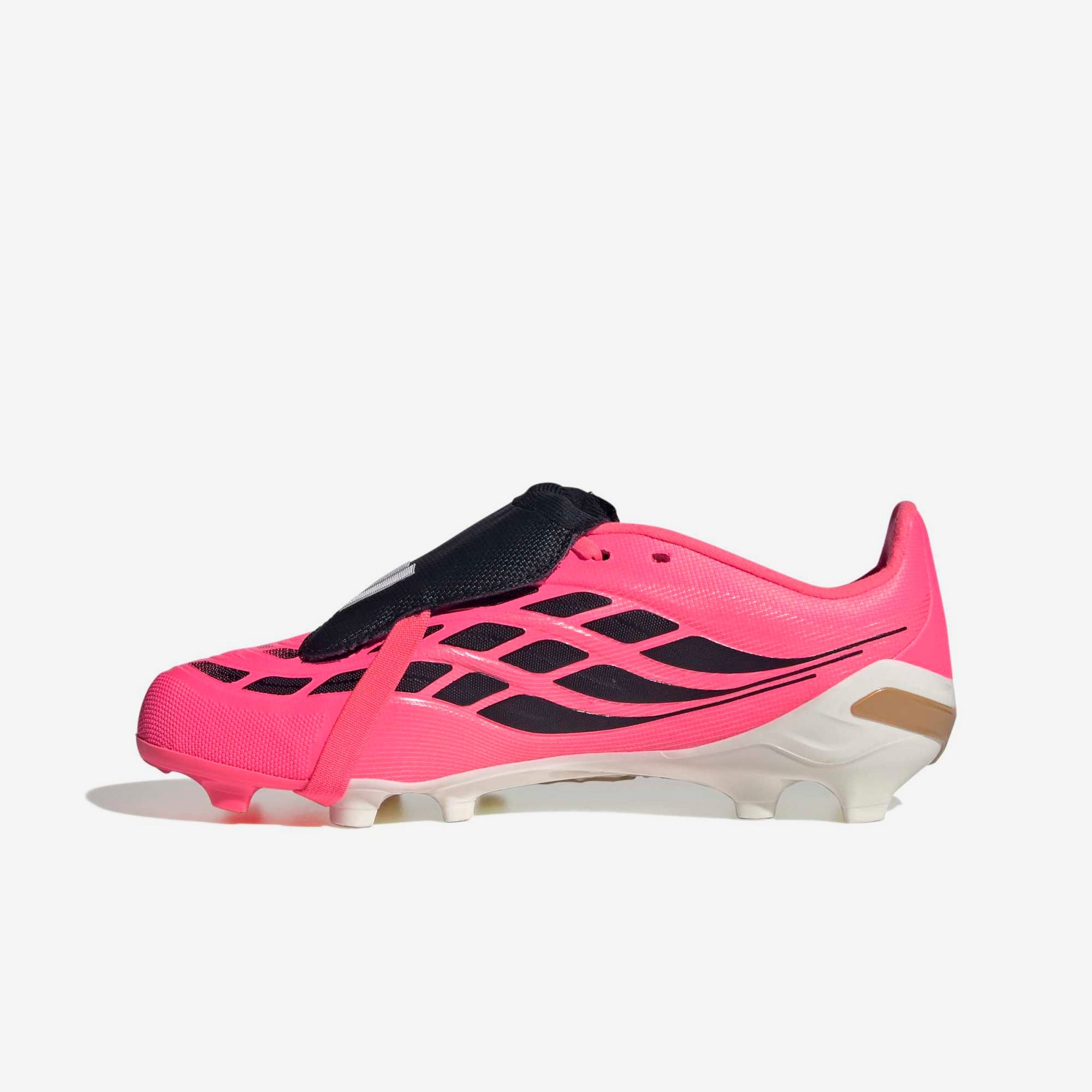 adidas Jr. Predator League Fold-Over Tongue Big Kids' Firm-Ground Low-Top Soccer Cleats - Solar Turbo / Thermal Chrome / Core Black