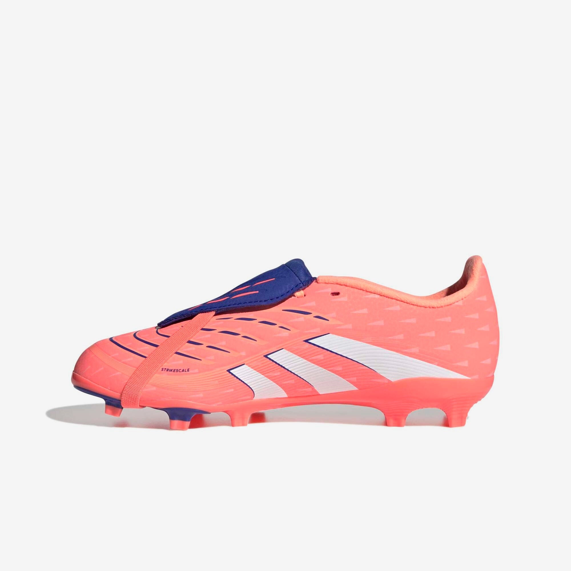adidas Jr. Predator League Fold-Over Tongue Big Kids' Firm/Multi-Ground Low-Top Soccer Cleats - Signal Coral / Cloud White / Beam Orange