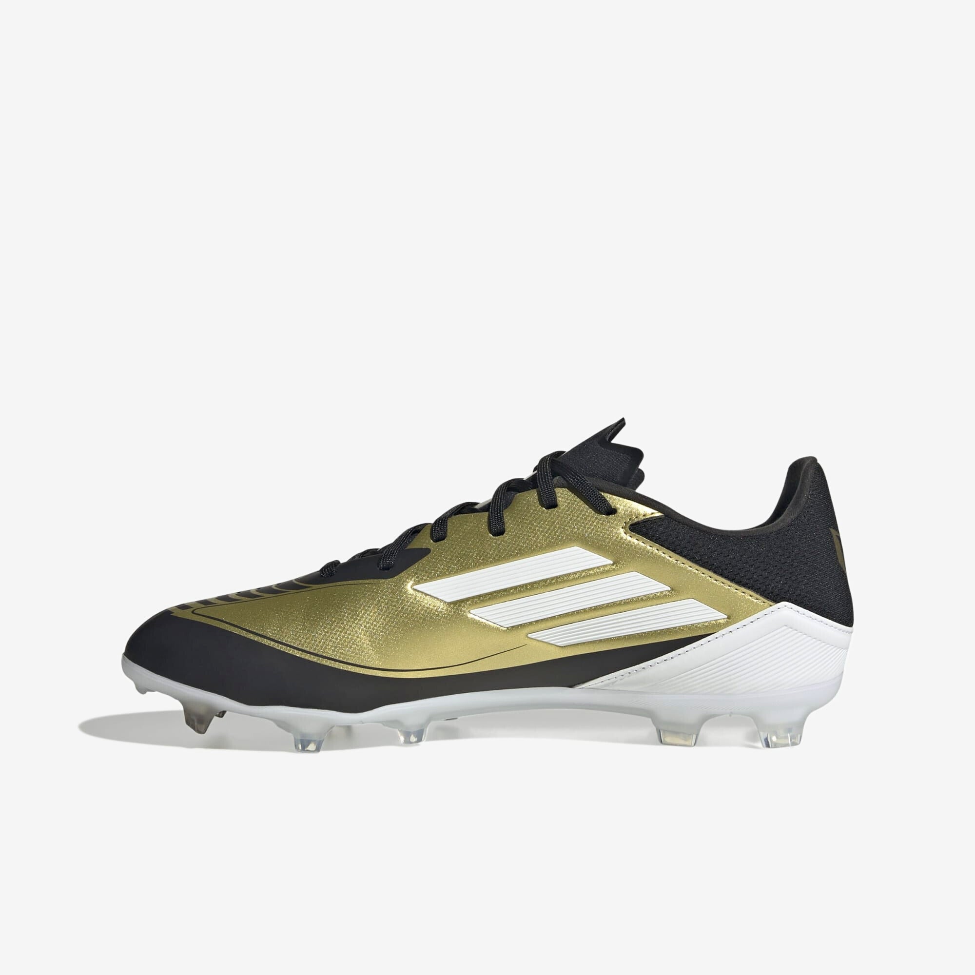 adidas Messi F50 League FG/MG Low-Top Soccer Cleats - Gold Metallic / Cloud White / Core Black