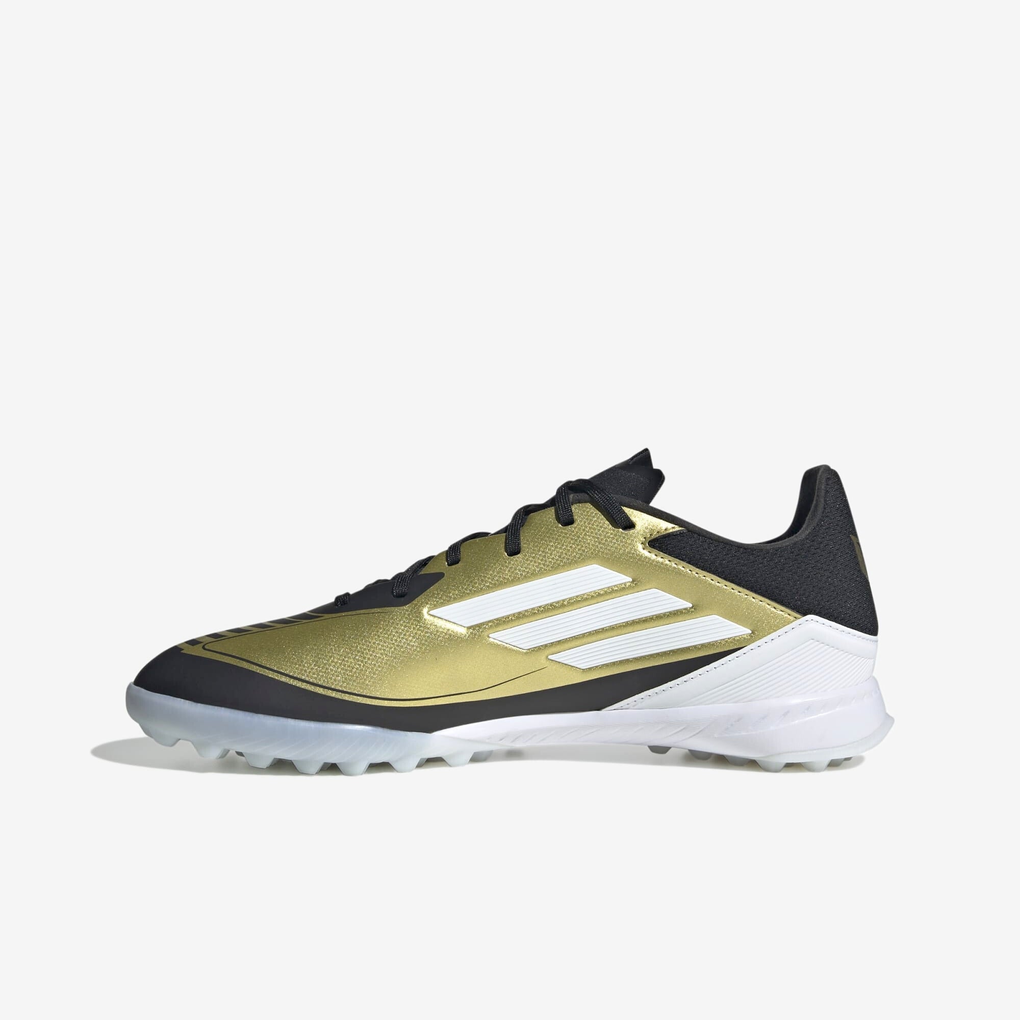 adidas Messi F50 League TF Low-Top Soccer Shoes - Gold Metallic / Cloud White / Core Black