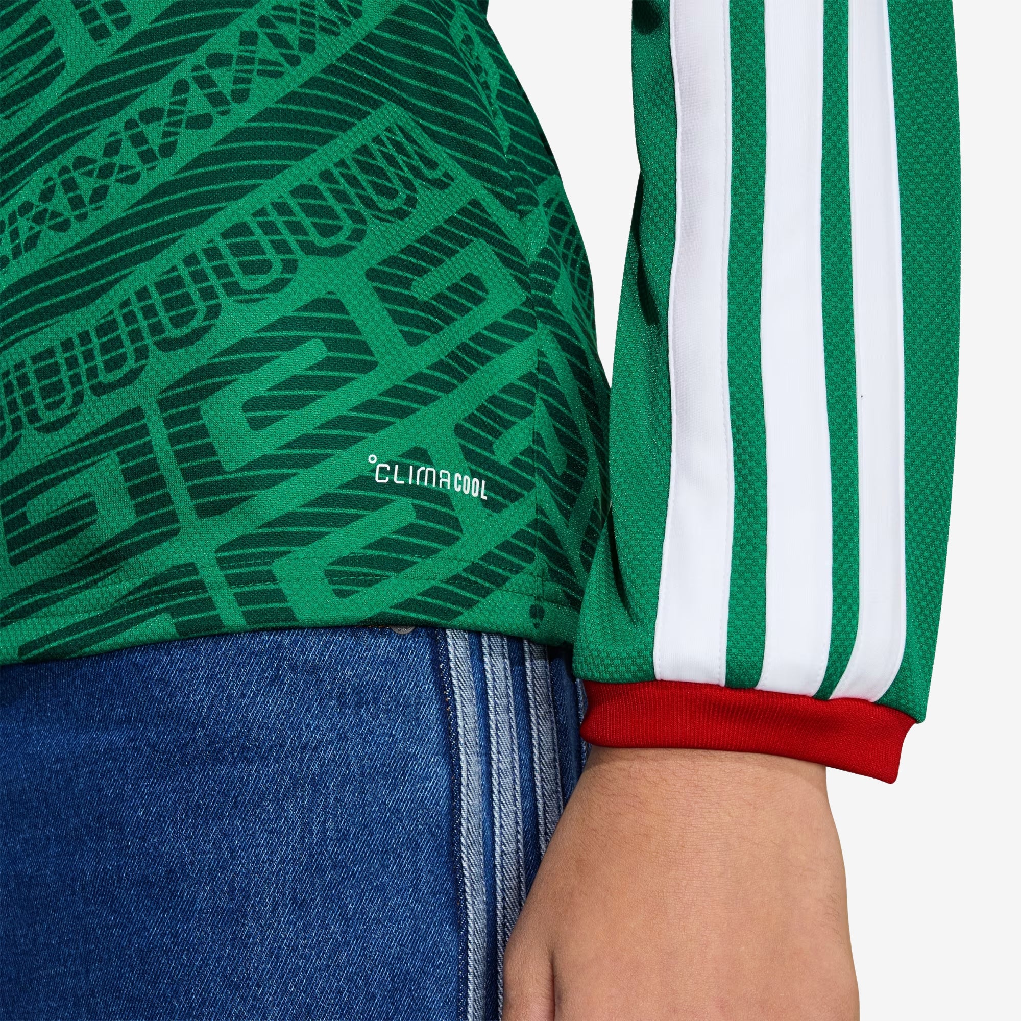 adidas Mexico 2026 Stadium Home Big Kids' Soccer Long-Sleeve Jersey - Bold Green