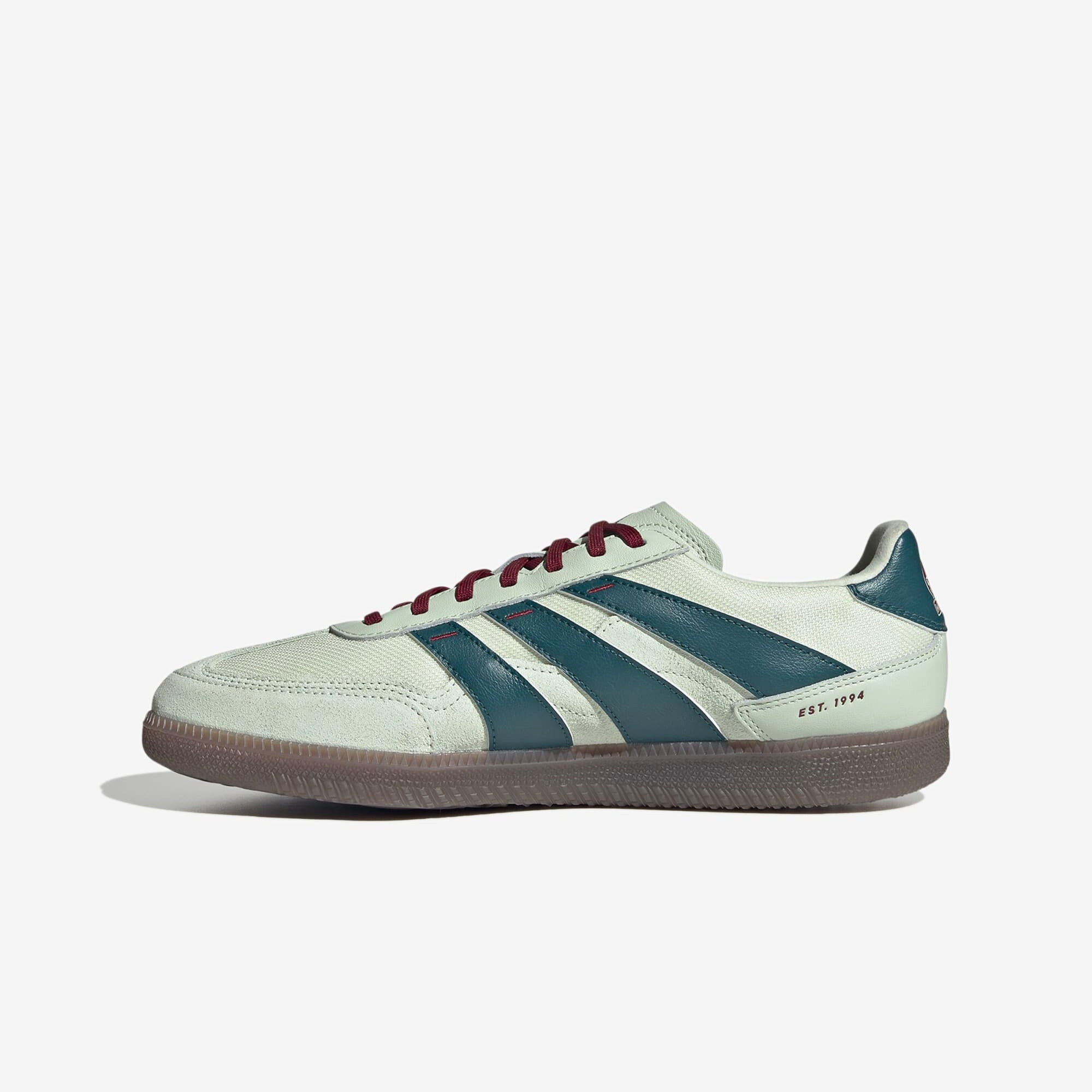 adidas Mexico Predator Freestyle IC Low-Top Soccer Shoes - Linen Green / Mystery Green / Team Coll Burgundy 2