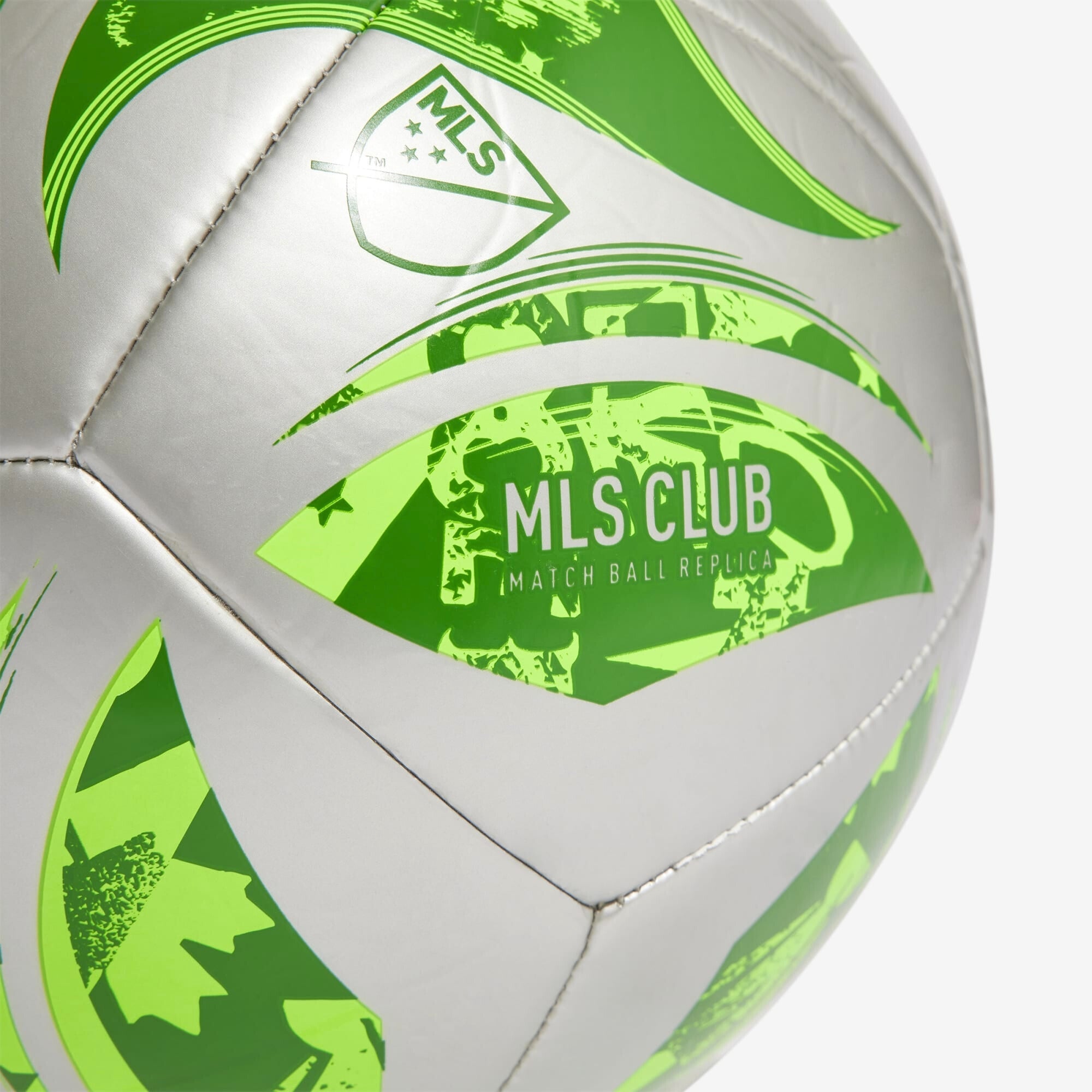 adidas MLS 25 Club Soccer Ball - Silver Metallic / Green