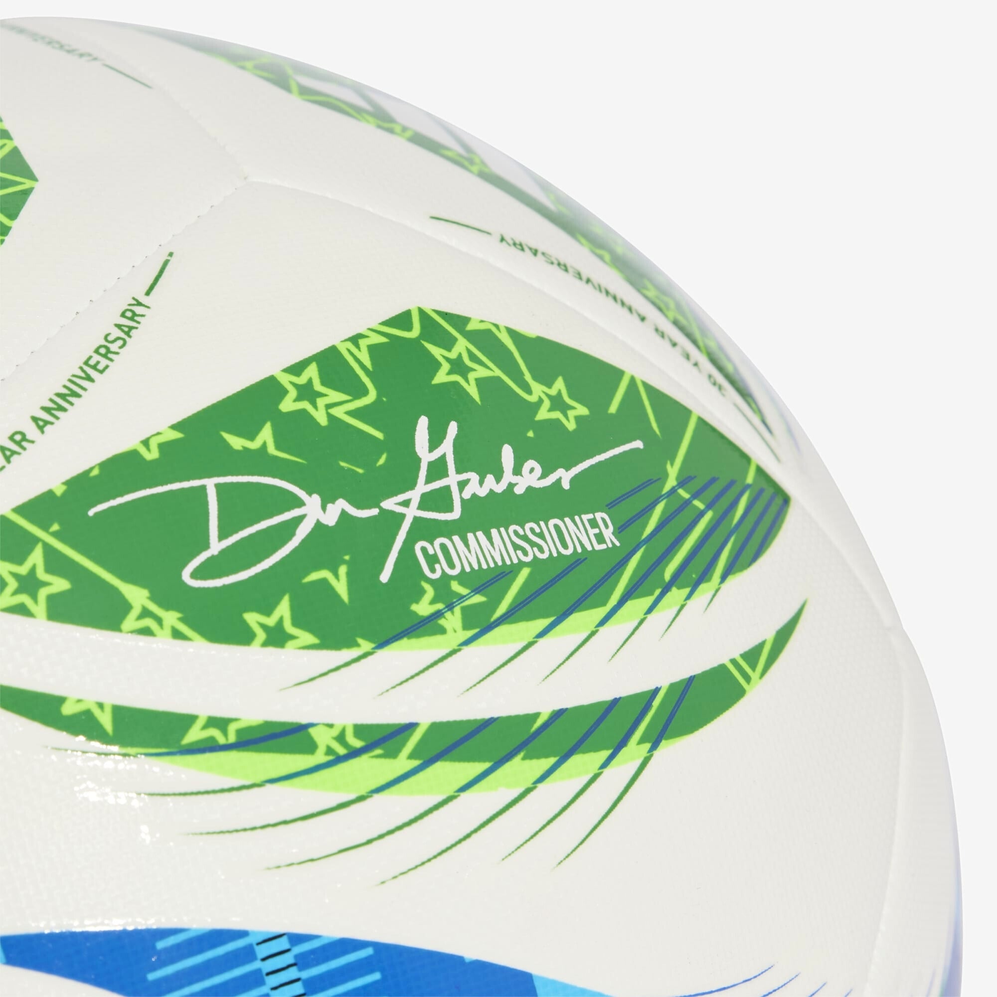 adidas MLS 25 Training Soccer Ball - White / Green / Glow Blue / Solar Blue