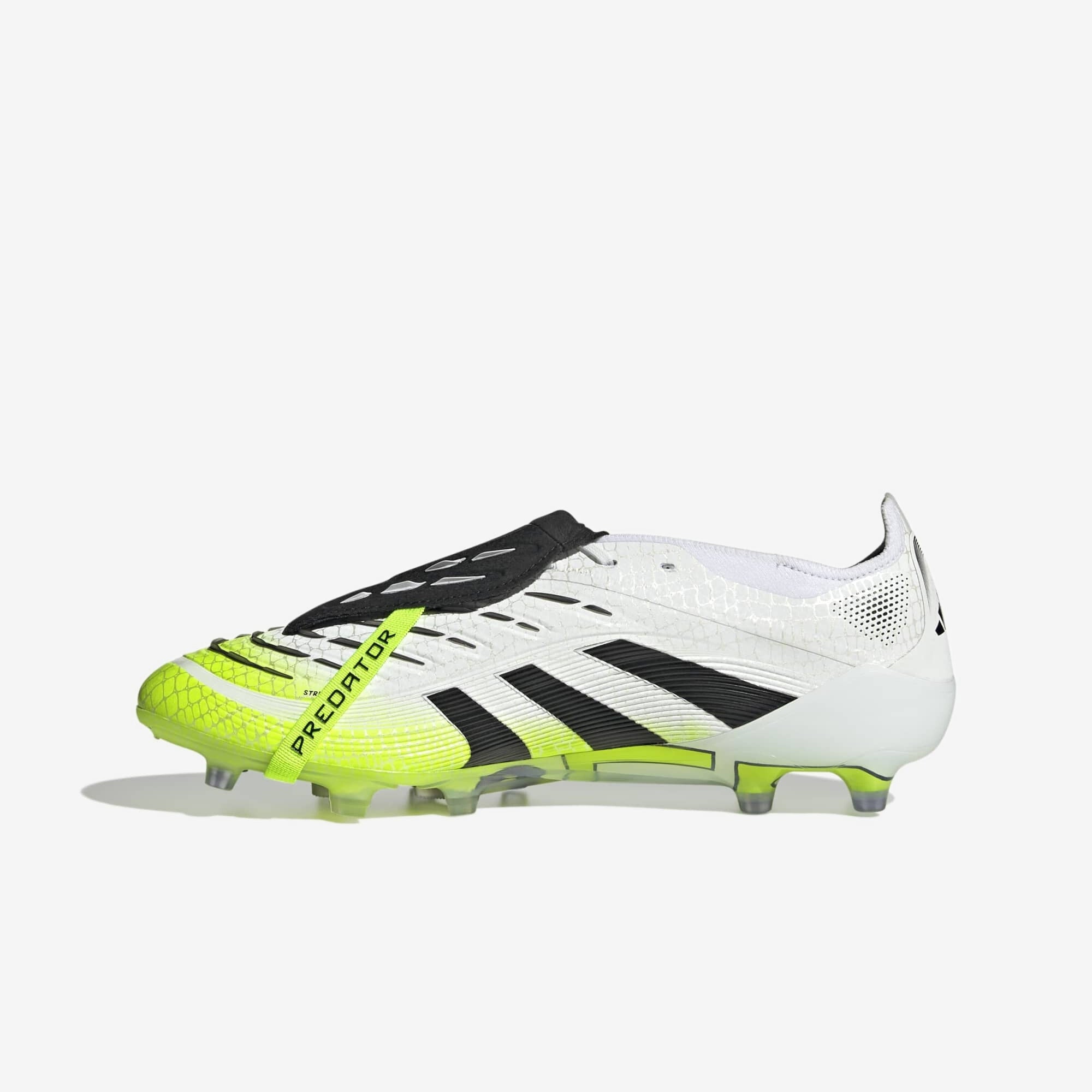 adidas Predator Elite Fold-Over Tongue Artificial-Grass Low-Top Soccer Cleats - Cloud White / Core Black / Lucid Lemon