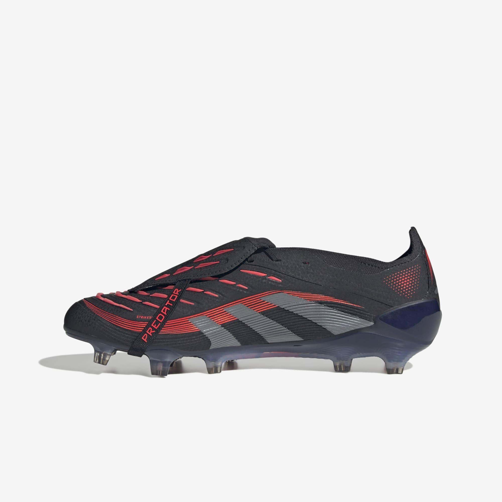 adidas Predator Elite Fold-Over Tongue FG Low-Top Soccer Cleats - Core Black / Grey Four / Lucid Red