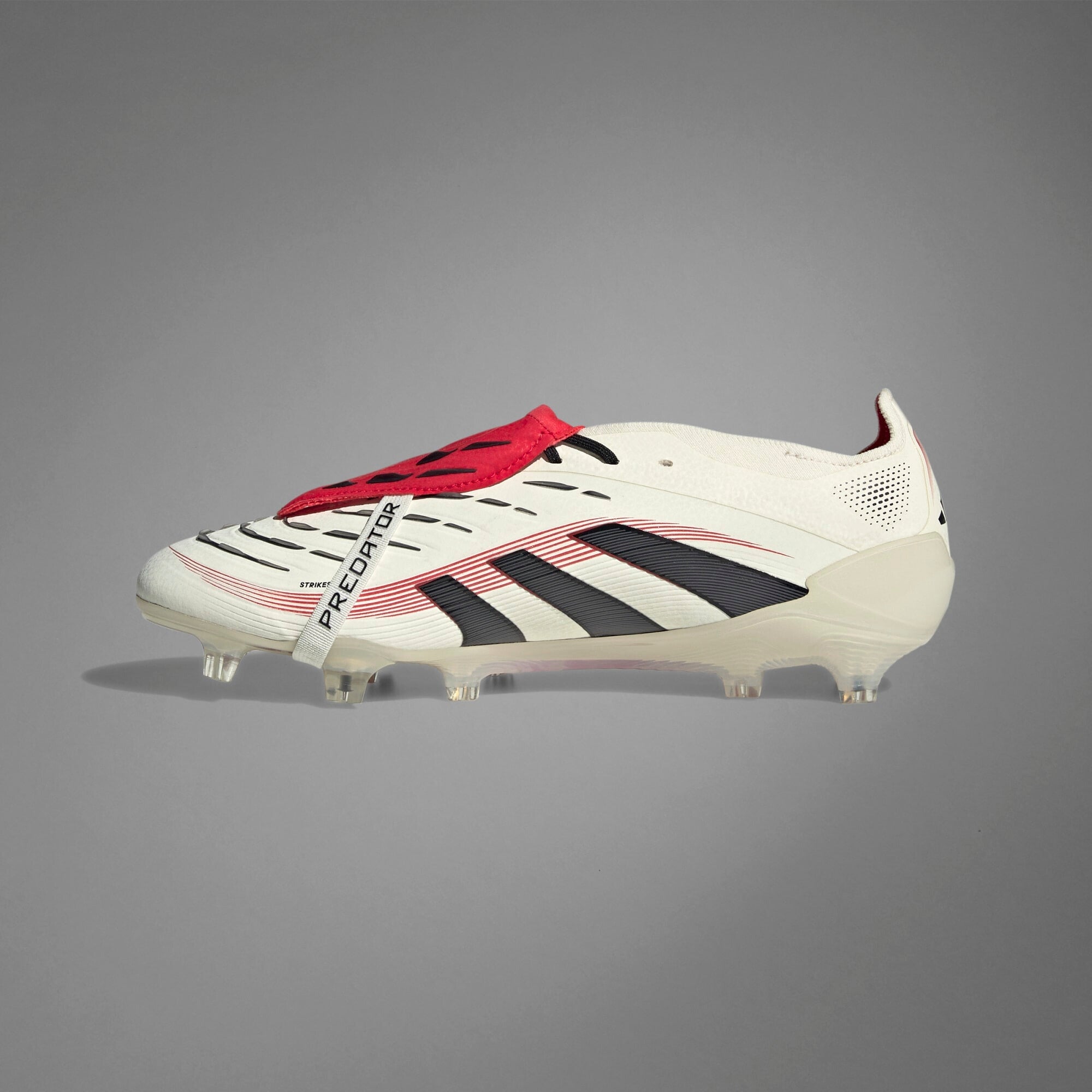 adidas Predator Elite Fold-Over Tongue FG Low-Top Soccer Cleats - Off White / Core Black / Pure Ruby