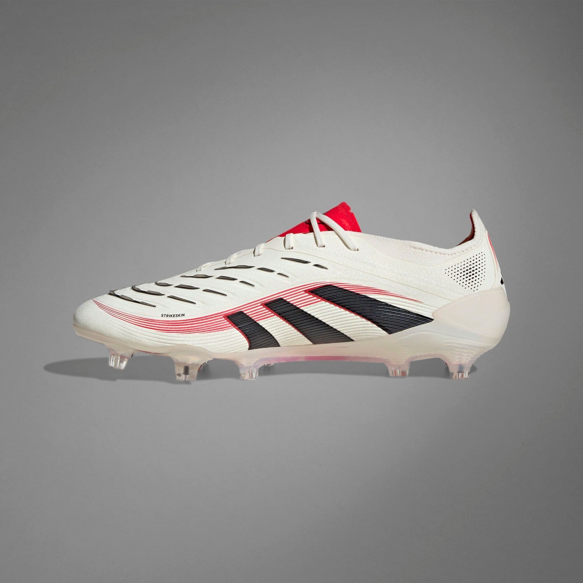 adidas Predator Elite FG Low-Top Soccer Cleats - Off White / Core Black / Pure Ruby