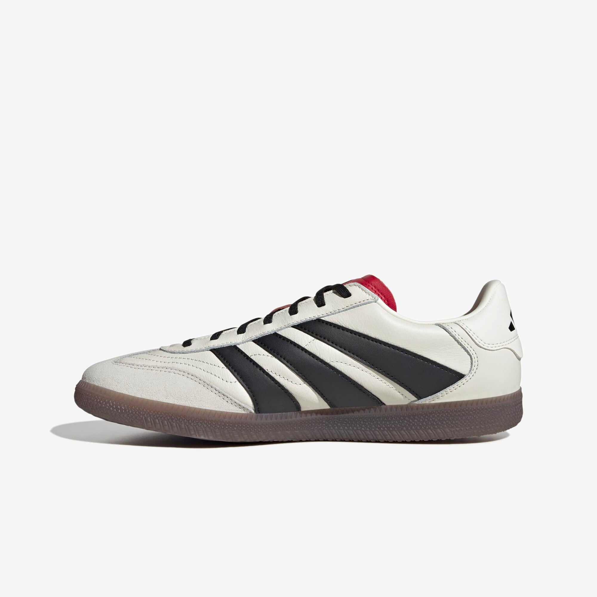 adidas Predator Freestyle IC Low-Top Soccer Shoes - Off White / Core Black / Pure Ruby