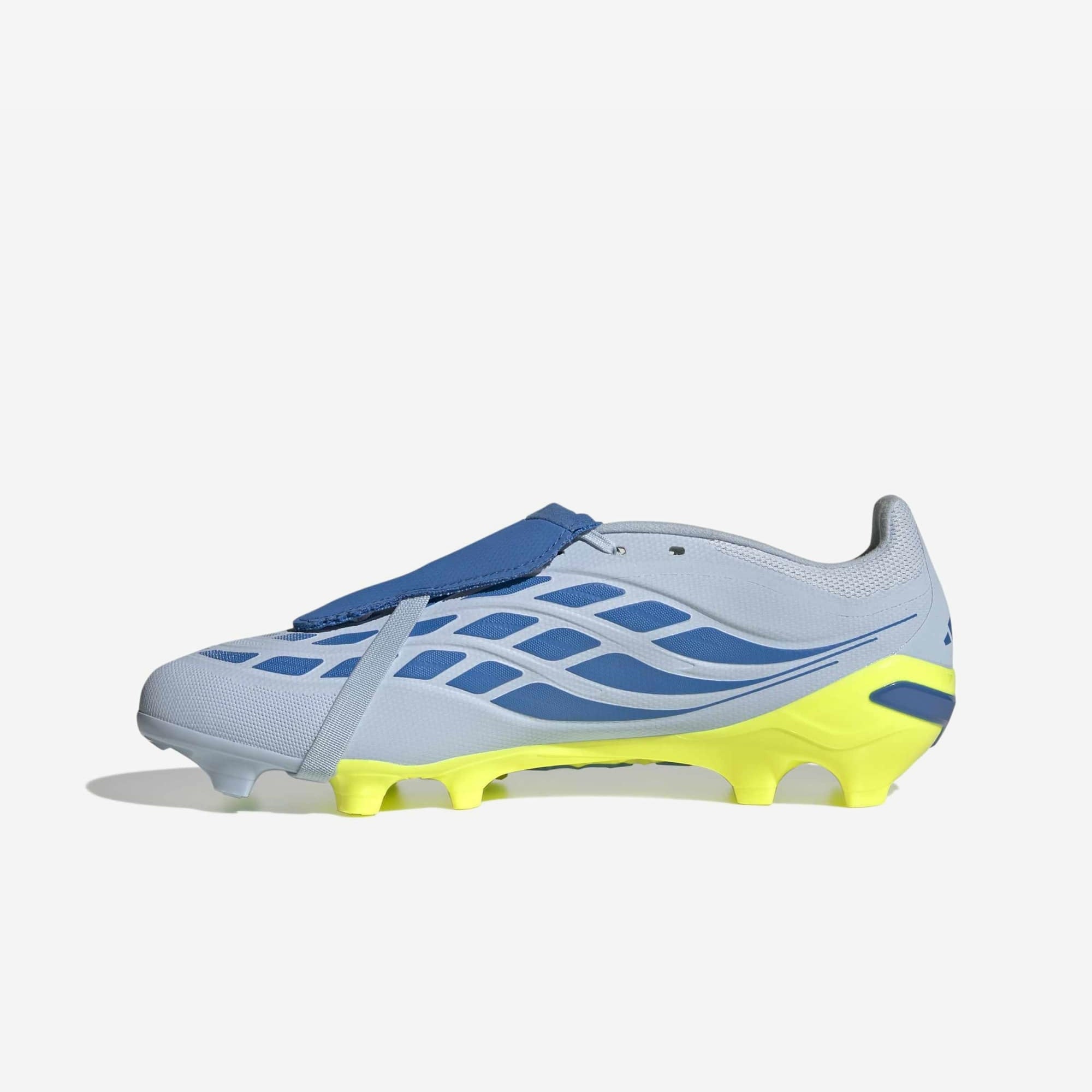 adidas Predator League Fold-Over Tongue Firm-Ground Low-Top Soccer Cleats - Crystal Sky / Ray Blue / Team Solar Yellow 2