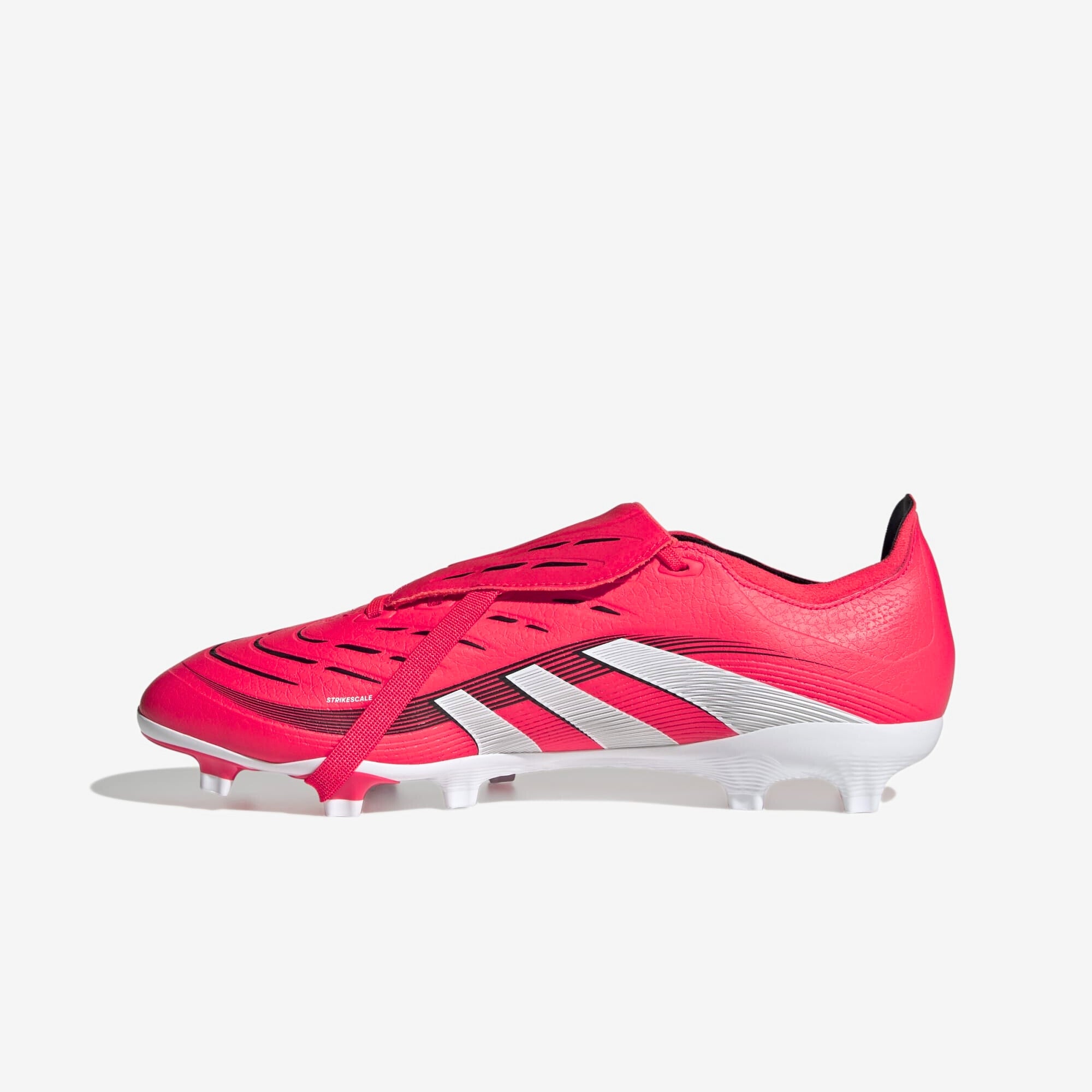 adidas Predator League Fold-Over Tongue FG/MG Low-Top Soccer Cleats - Lucid Red / Cloud White / Core Black