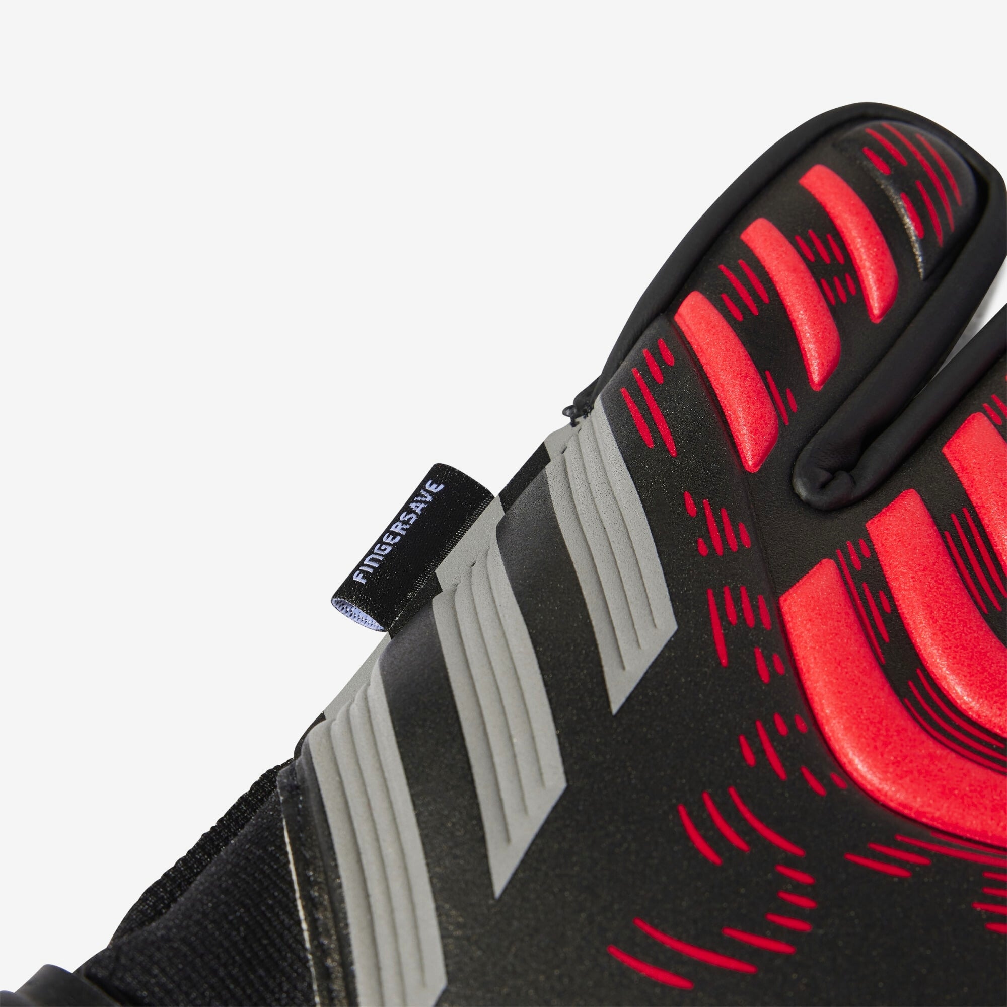 adidas Predator Match Fingersave Goalkeeper Gloves - Black / Black / Lucid Red