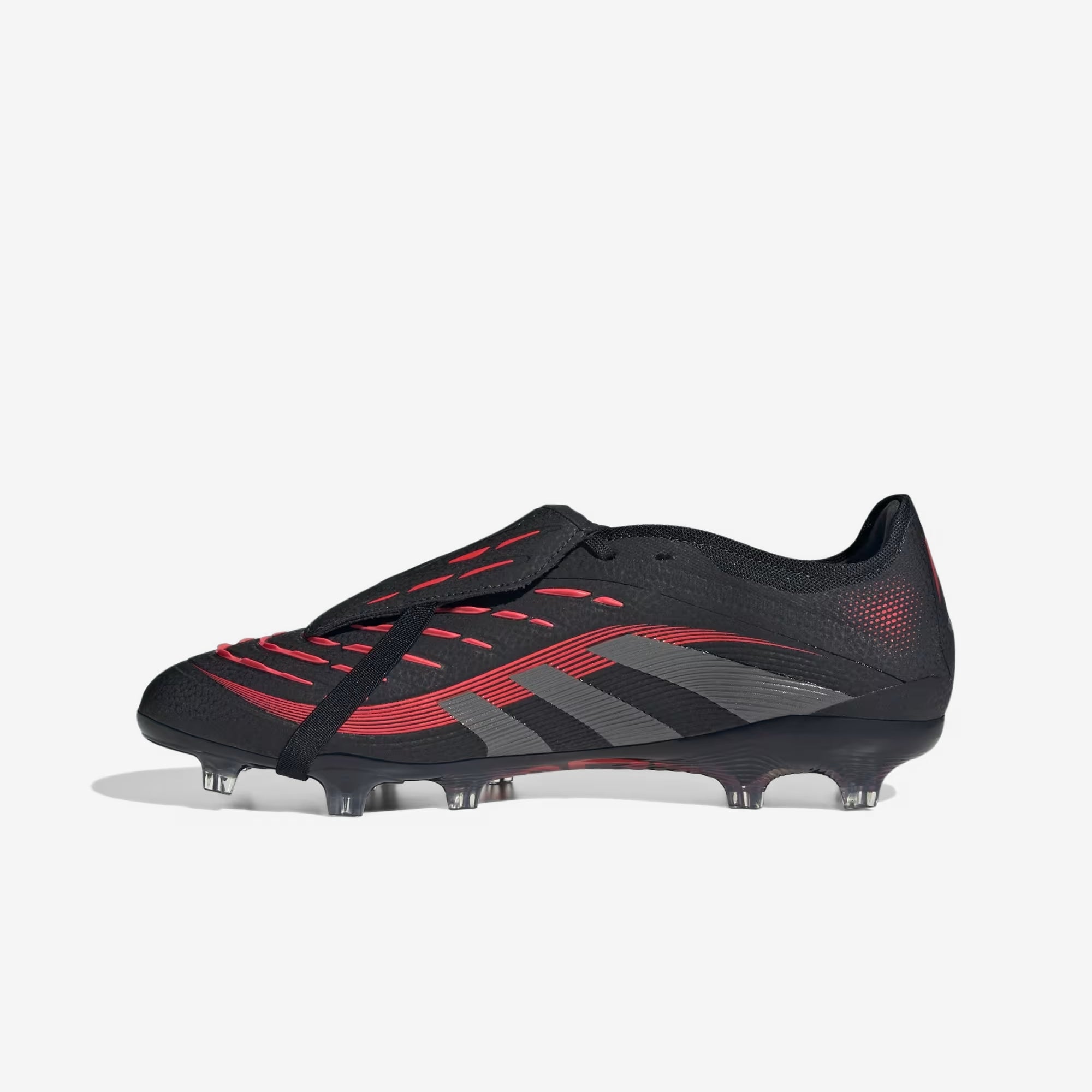 adidas Predator Pro Fold-Over Tongue FG Low-Top Soccer Cleats - Core Black / Grey Four / Lucid Red