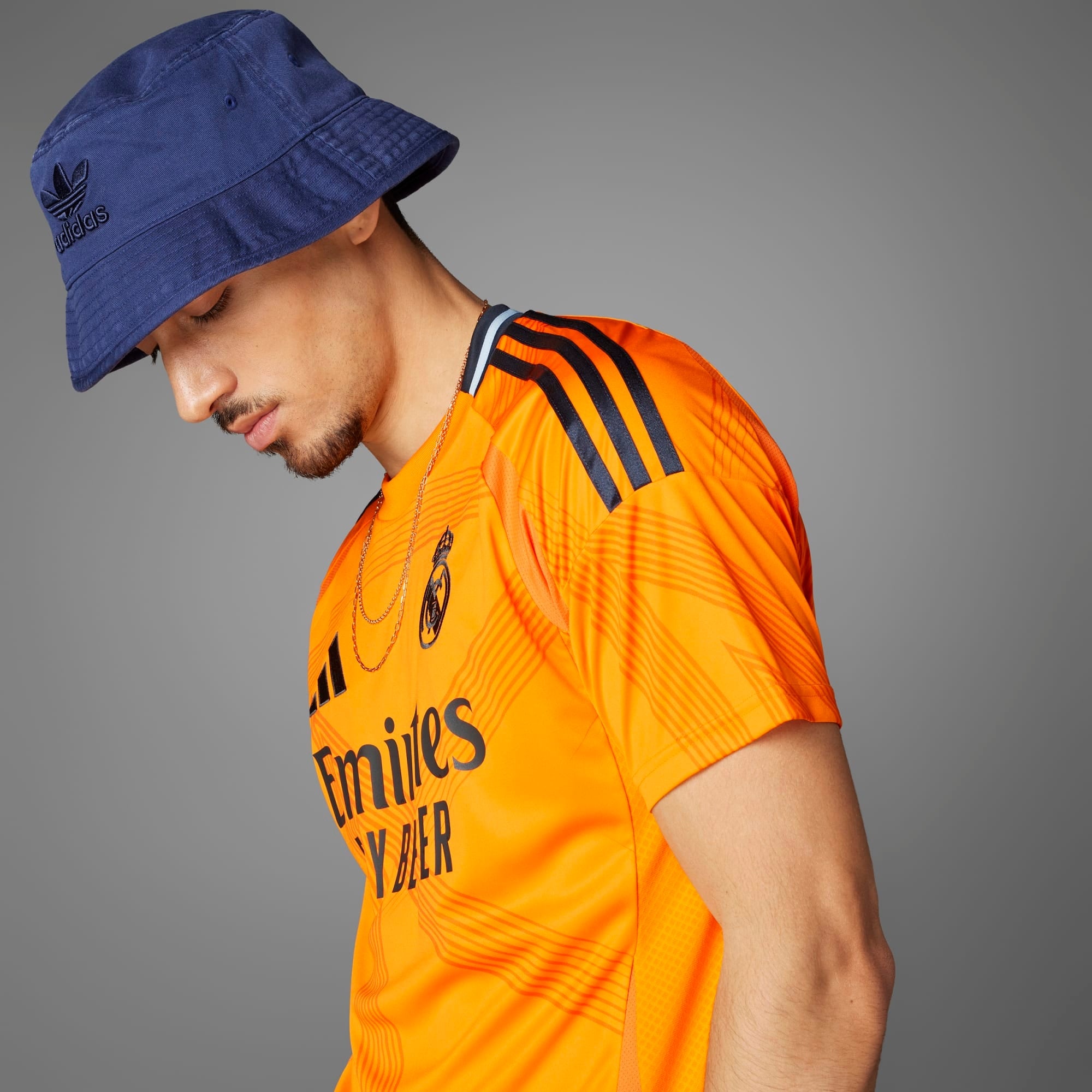 adidas Real Madrid 2024/25 Stadium Away Men's AEROREADY Soccer Replica Jersey - Crew Orange