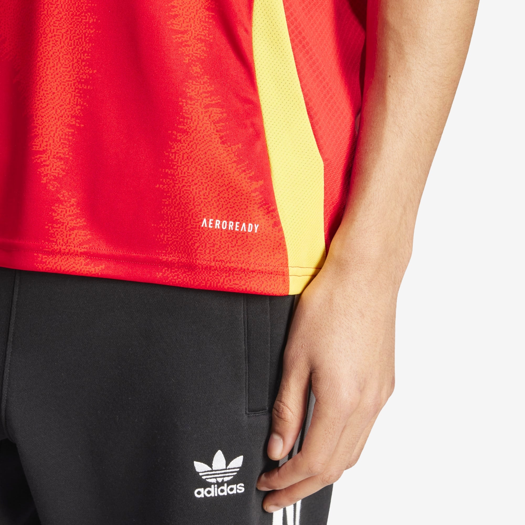 adidas Spain 2024 Stadium Home Men's AEROREADY Soccer Replica Jersey - Better Scarlet