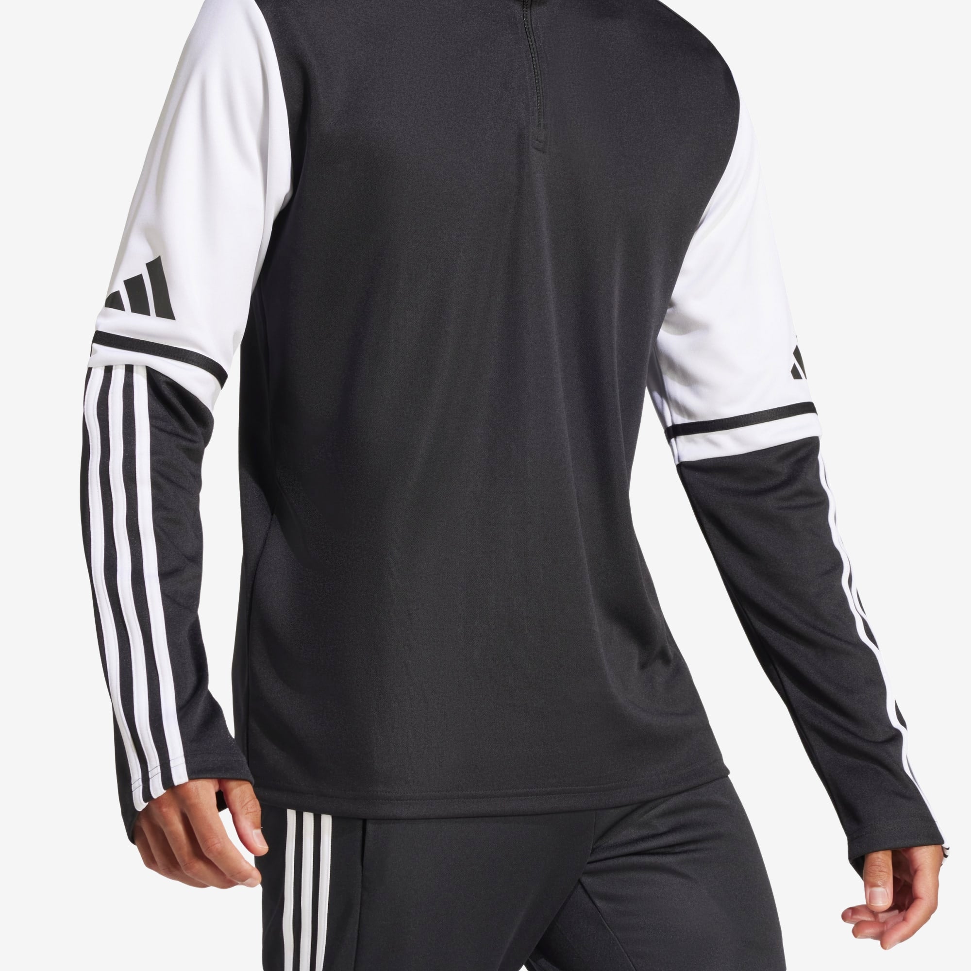 adidas Squadra 25 Training Men's 1/4 Zip Soccer Track Top - Black / White