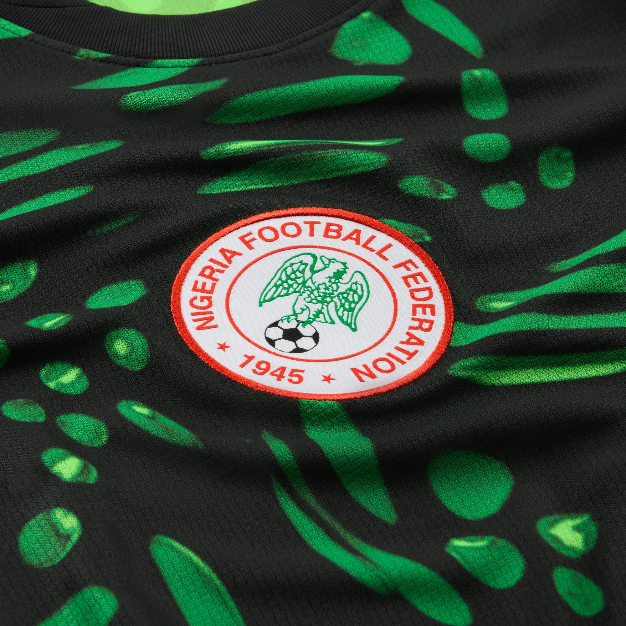 Nike Nigeria 2024 Stadium Away Men's Dri-FIT Soccer Replica Jersey - Black/Lucky Green/White