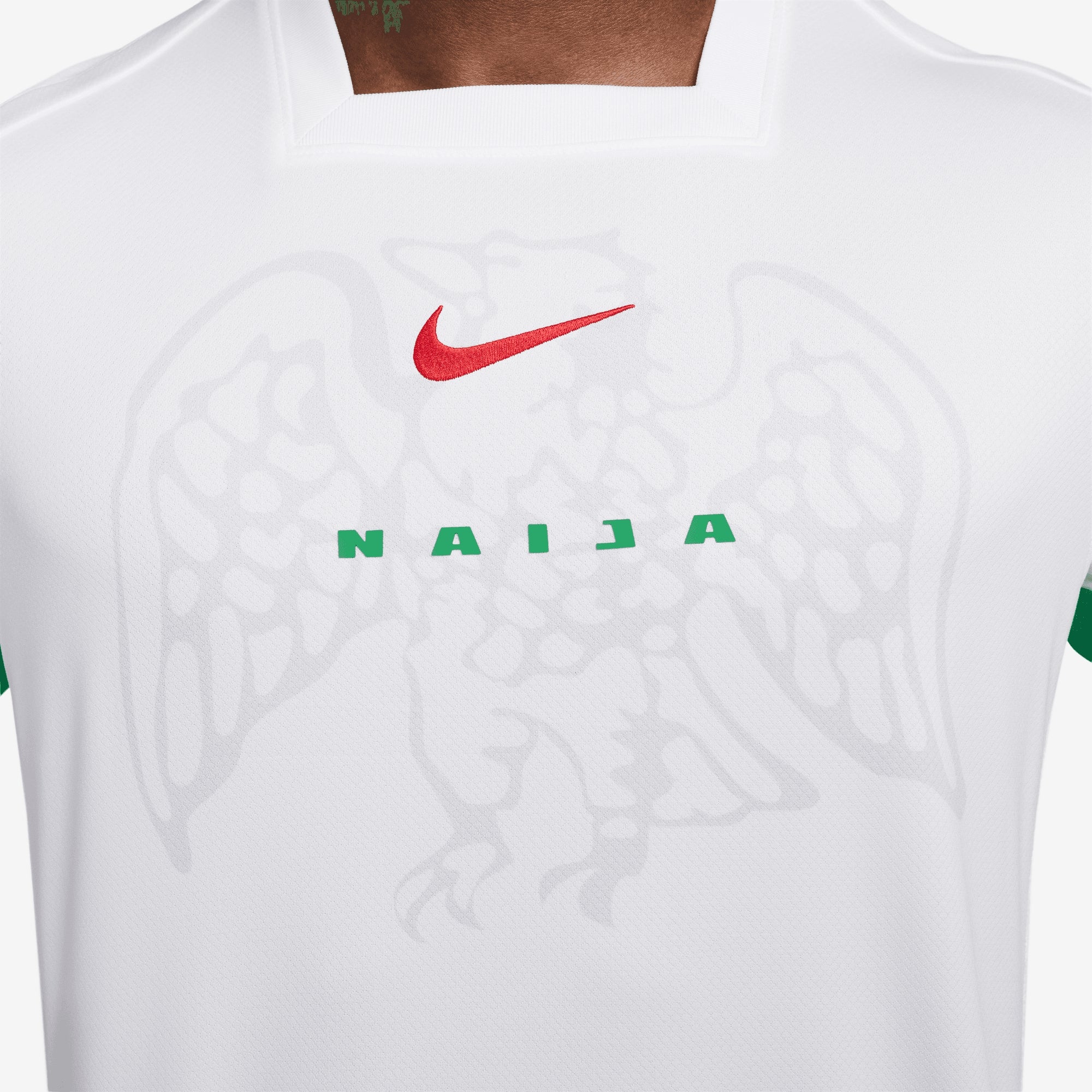 Nike Nigeria 2024 Stadium Home Men's Dri-FIT Soccer Replica Jersey - White/Lucky Green/Challenge Red