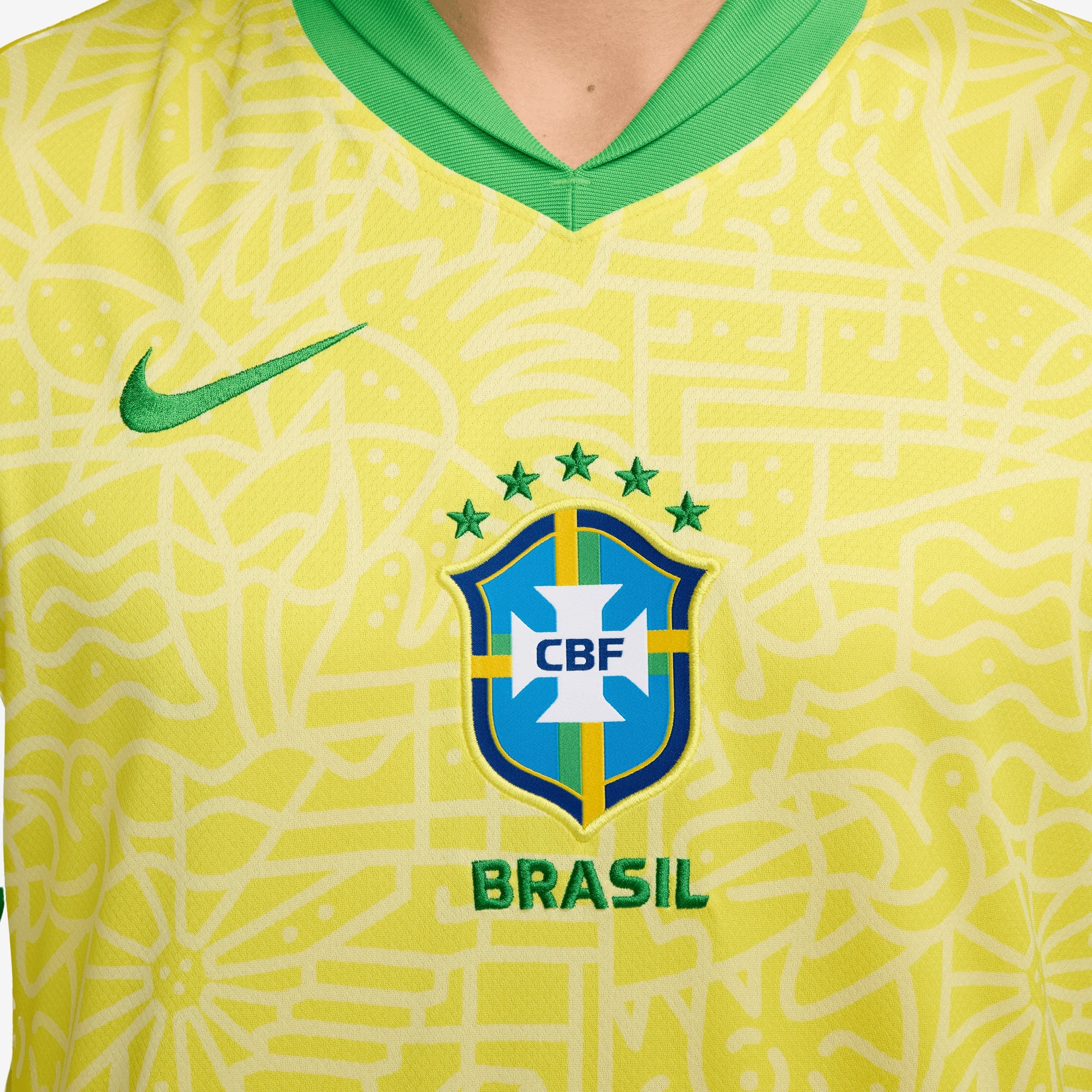 Nike Brazil 2024 Stadium Home Men's Dri-FIT Soccer Replica Jersey - Dynamic Yellow/Lemon Chiffon/Green Spark