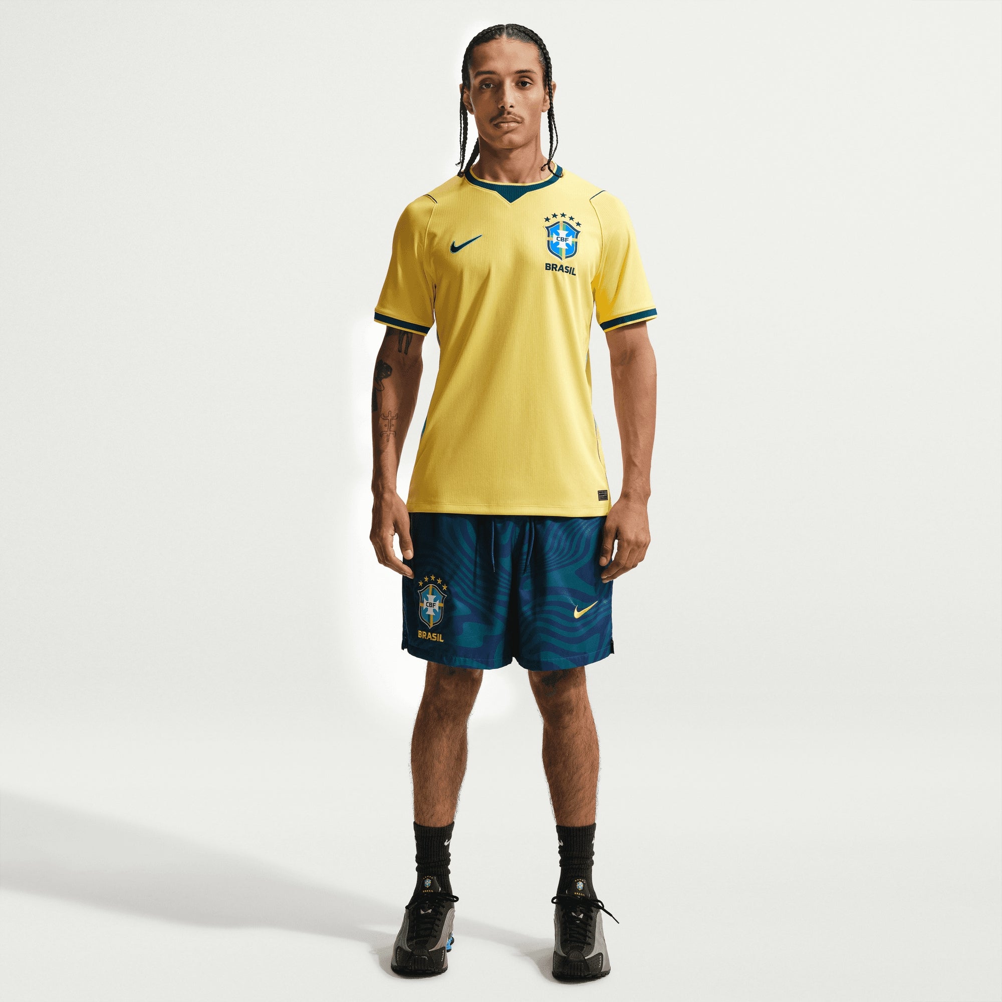 Nike Brazil 2026 Stadium Home Men's Dri-FIT Soccer Replica Jersey - Canary/Light Menta/Geode Teal