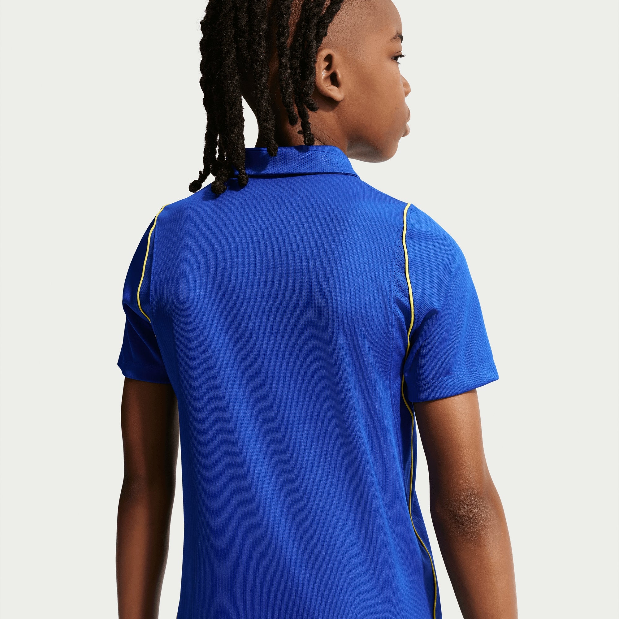 Nike Chelsea FC 2026/27 Stadium Home Big Kids' Dri-FIT Soccer Repica Jersey - Bright Blue/Midwest Gold/Midwest Gold